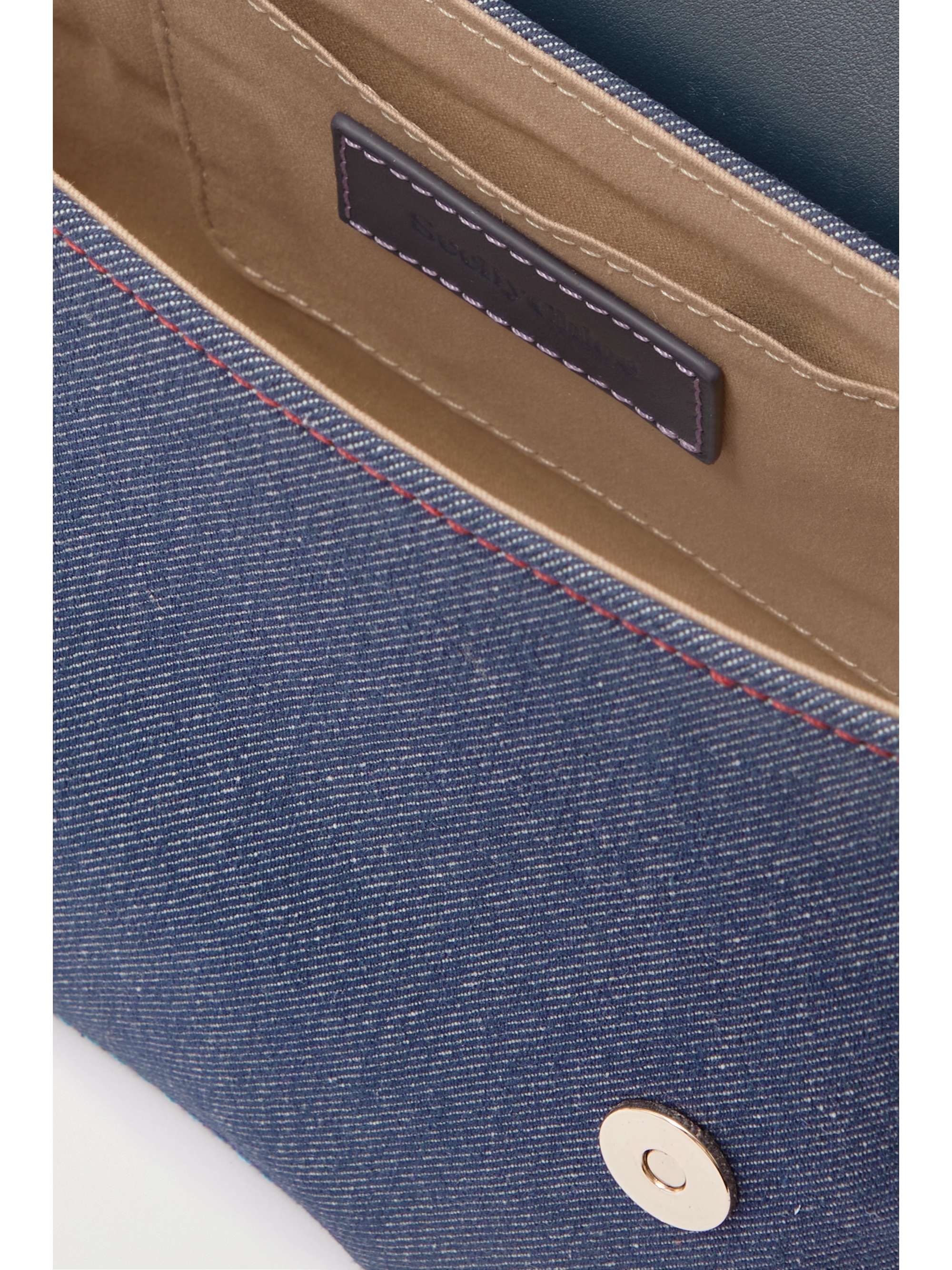 SEE BY CHLOÉ Mara embellished leather-trimmed denim shoulder bag