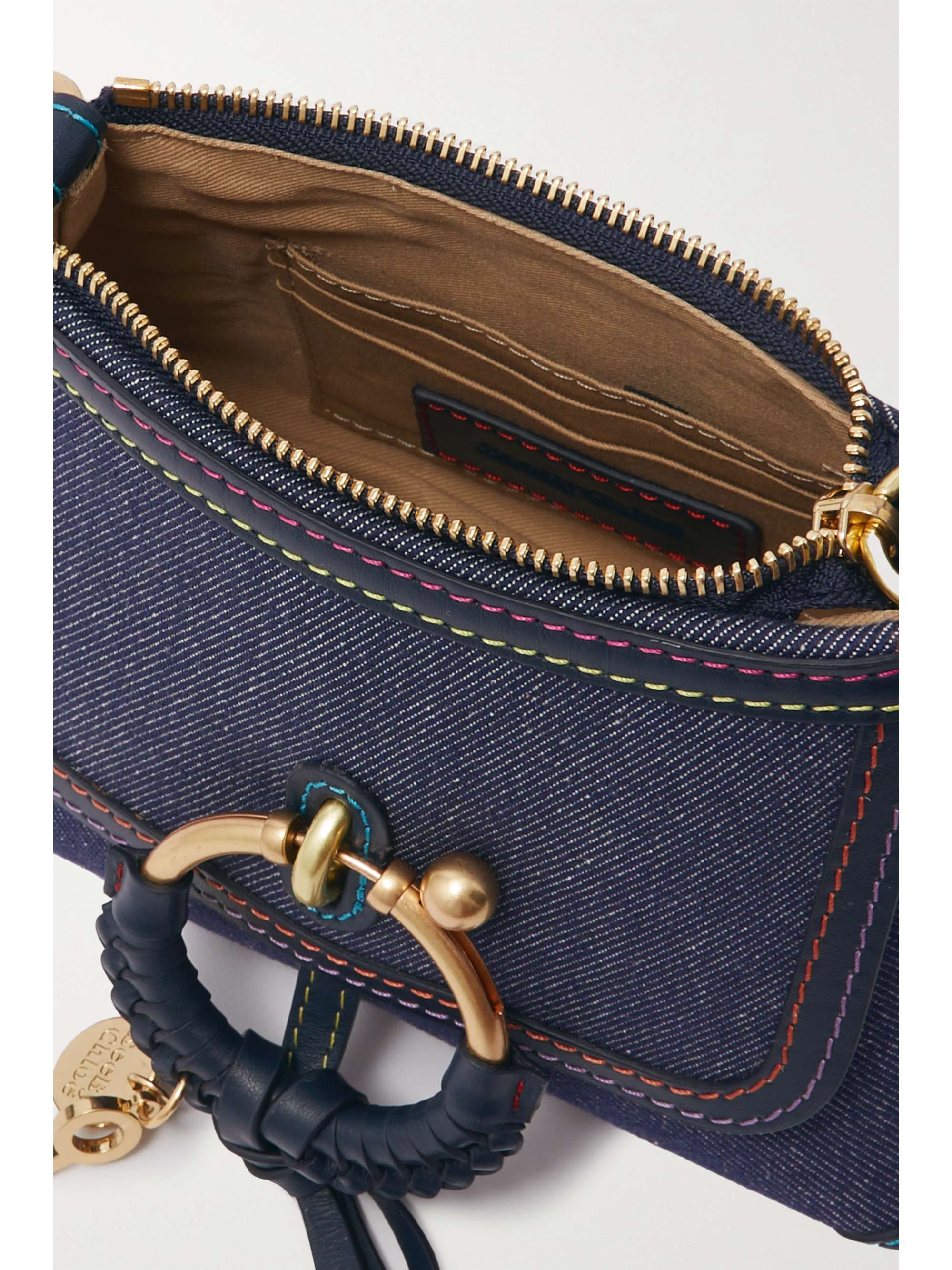 SEE BY CHLOÉ Joan mini leather-trimmed denim shoulder bag