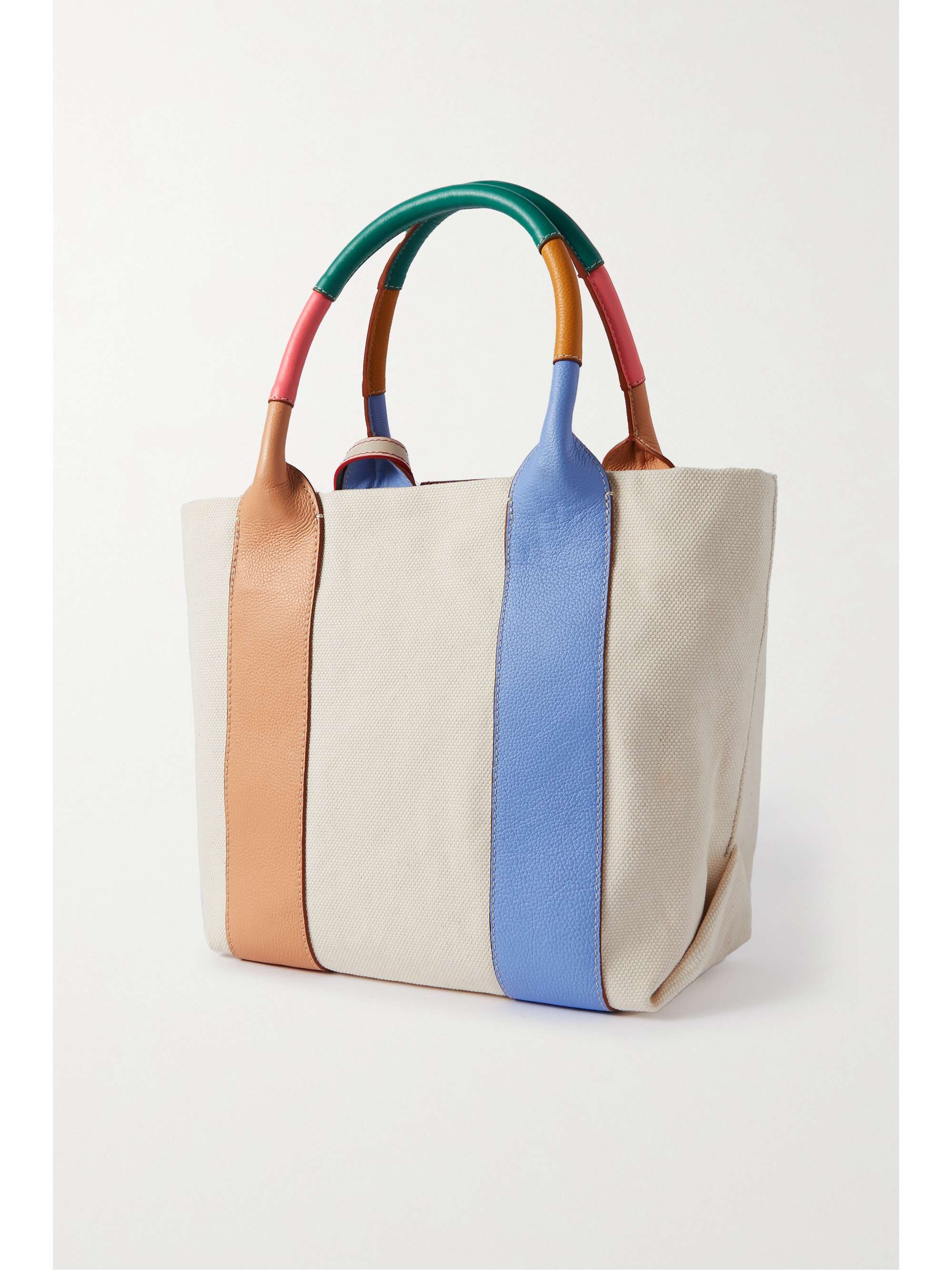 SEE BY CHLOÉ Laetizia color-block leather-trimmed canvas tote
