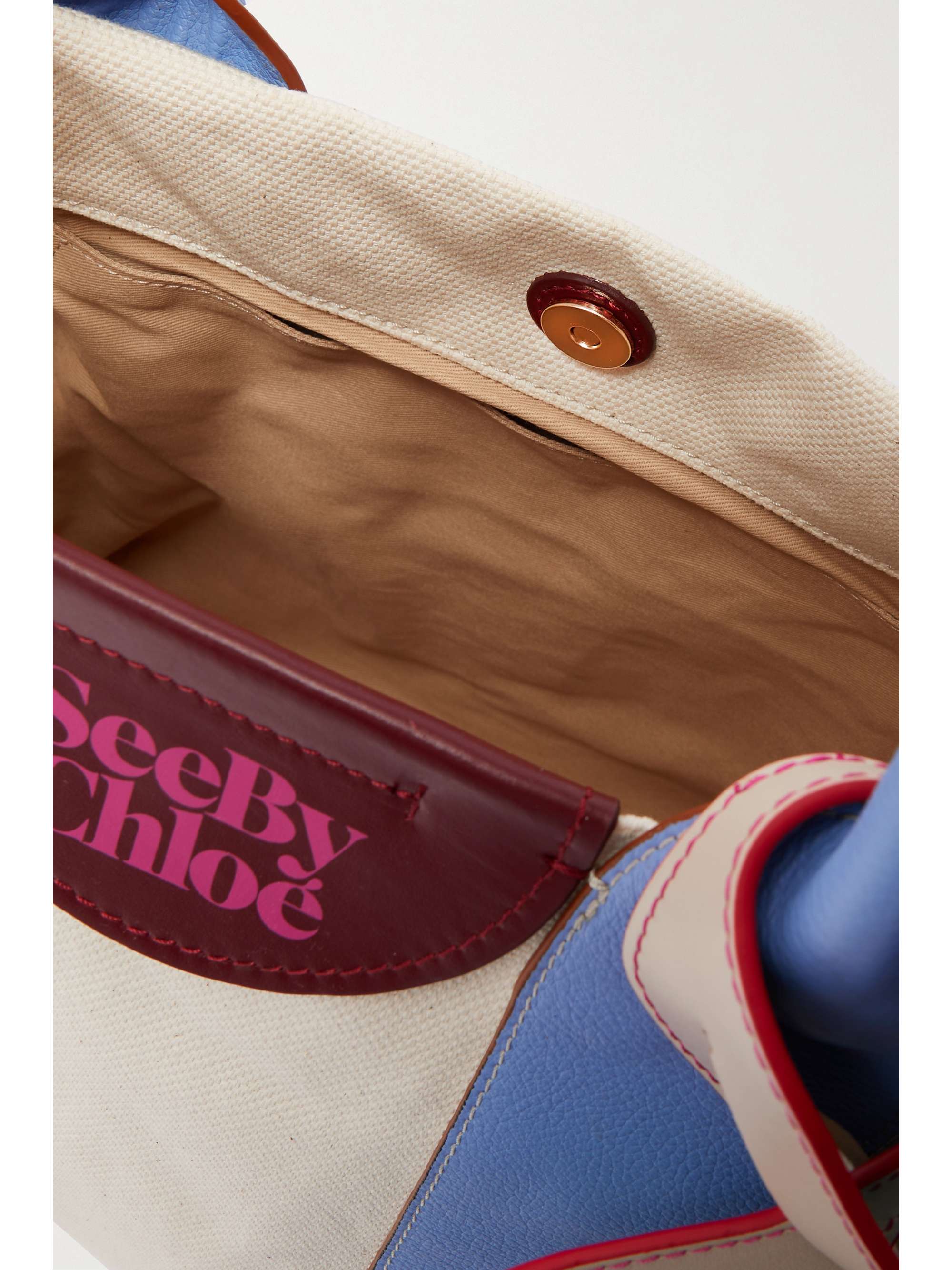 SEE BY CHLOÉ Laetizia color-block leather-trimmed canvas tote