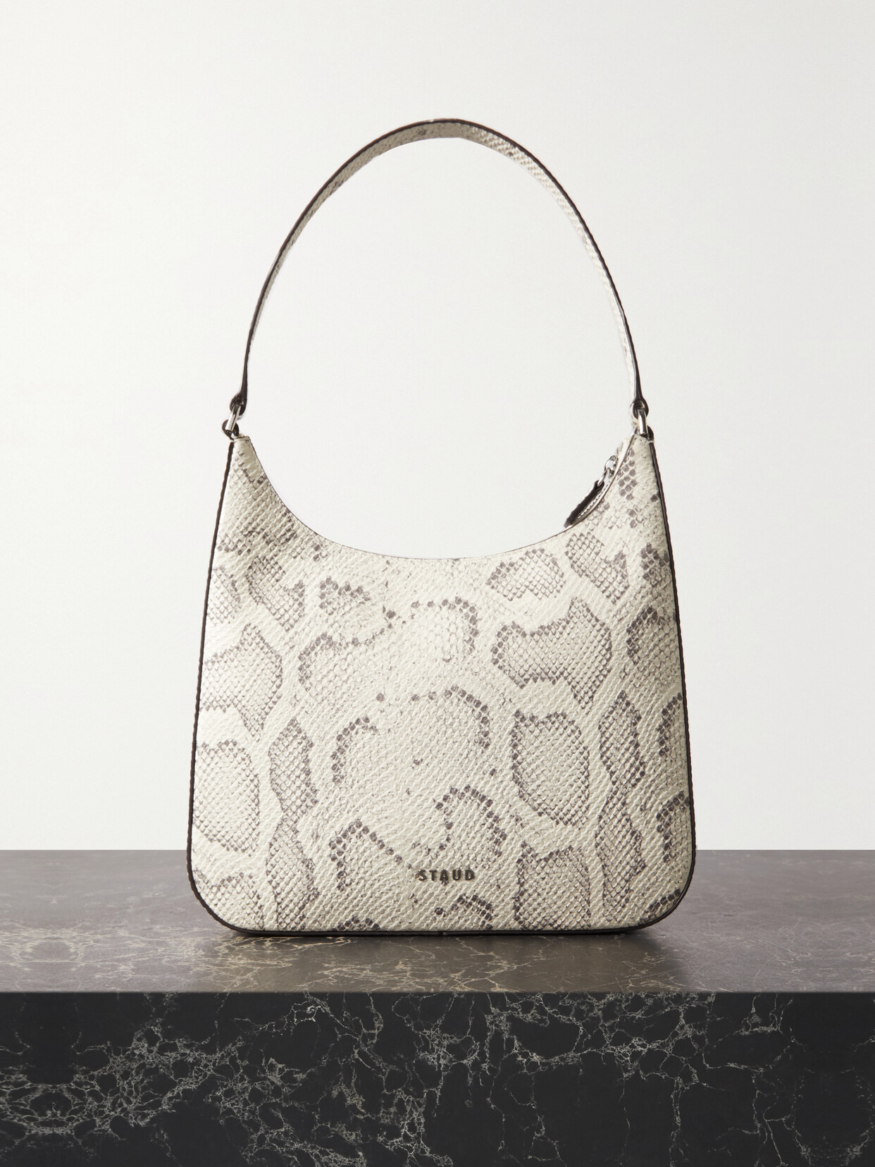 STAUD - Alec Snake-effect Leather Shoulder Bag - Animal print