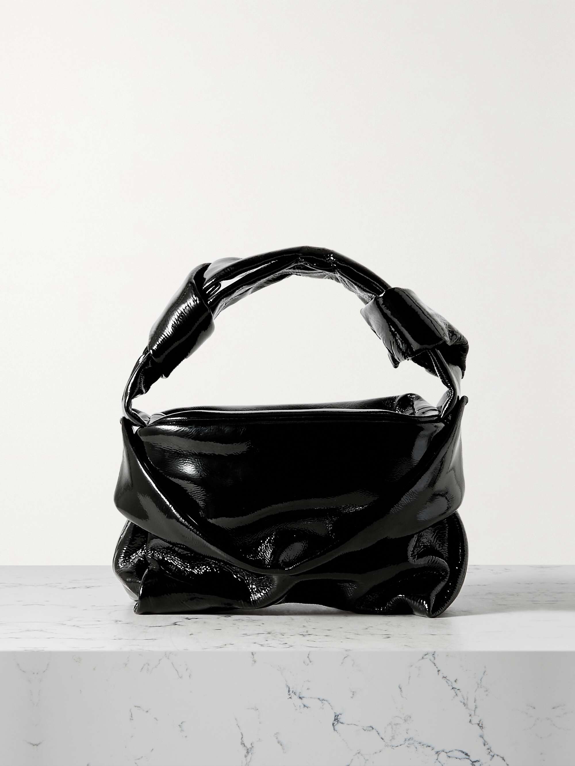 STAUD Kiss gathered patent-leather shoulder bag | NET-A-PORTER