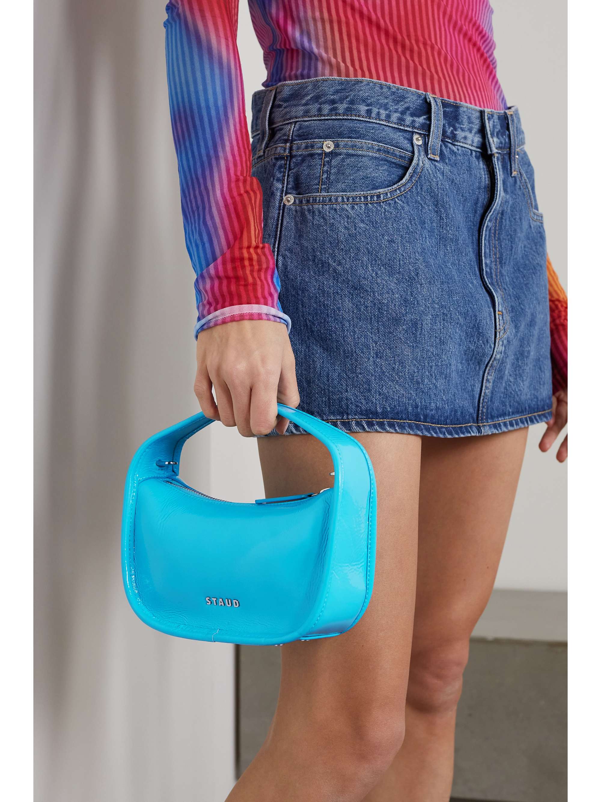 STAUD Venice mini patentleather tote NETAPORTER