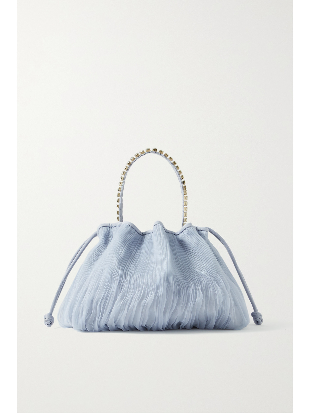 Loeffler Randall - Layne Crystal-embellished Plissé-organza Tote - Blue