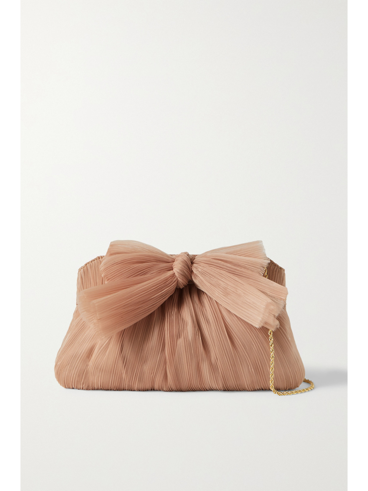 Loeffler Randall - Rayne Bow-embellished Plissé-organza Clutch - Pink