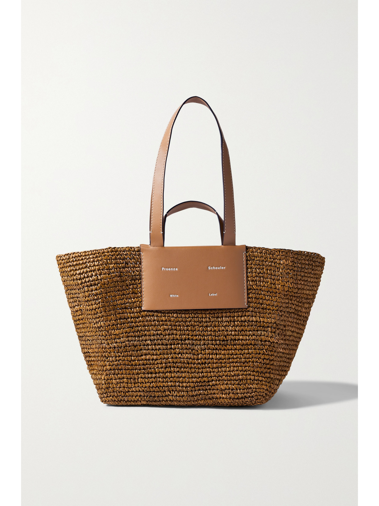 Proenza Schouler White Label - Morris Large Leather-trimmed Raffia Tote - Neutrals