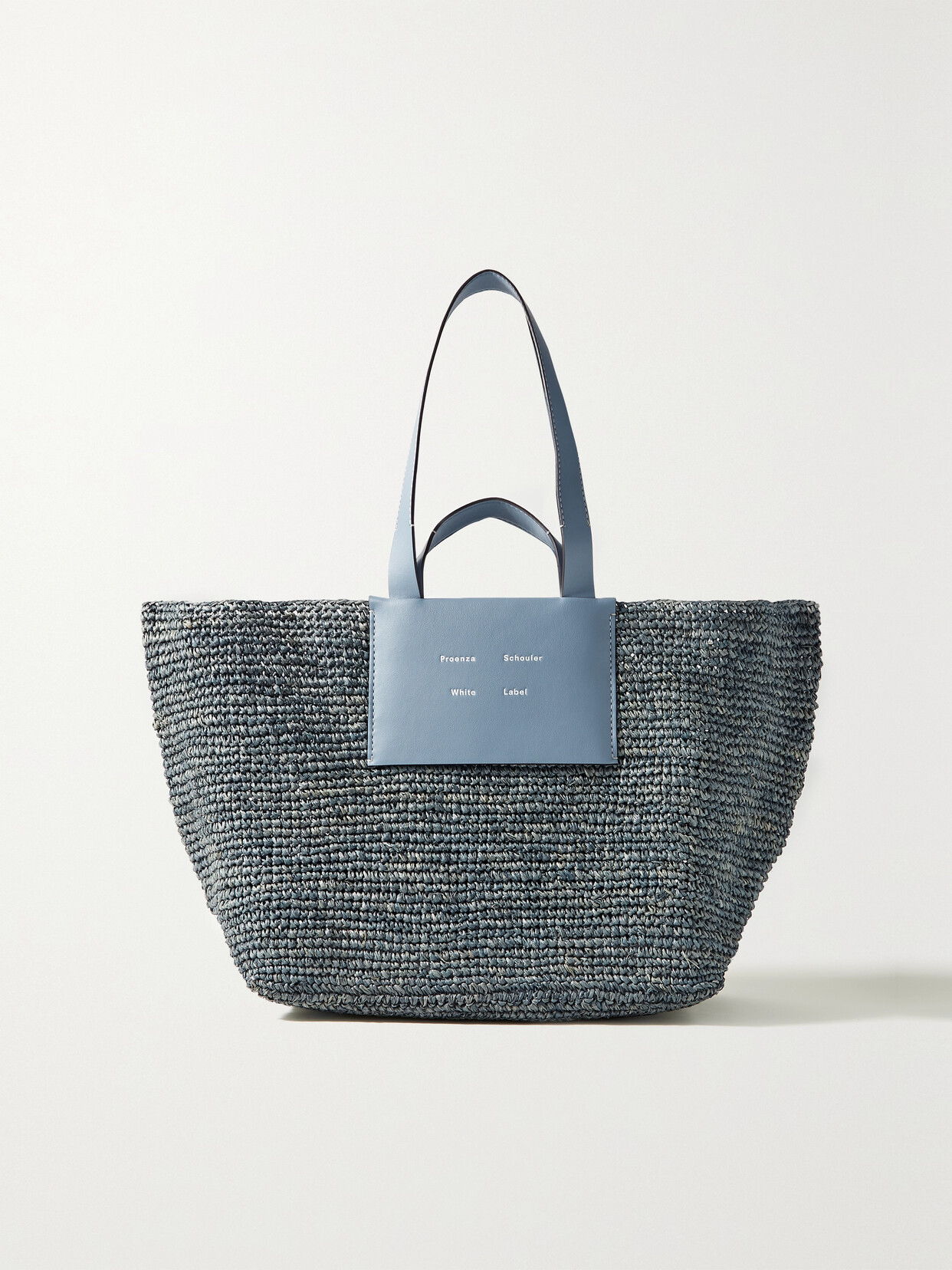 Proenza Schouler White Label - Morris Xl Leather-trimmed Raffia Tote - Blue