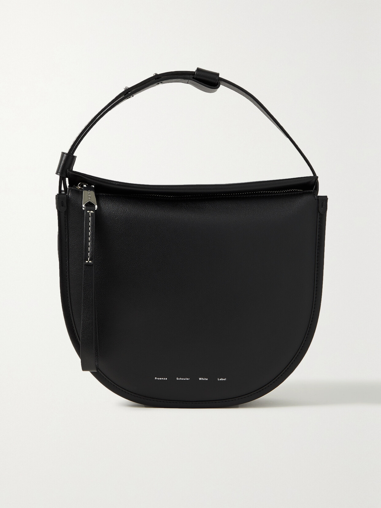 Proenza Schouler White Label - Baxter Topstitched Leather Shoulder Bag - Black