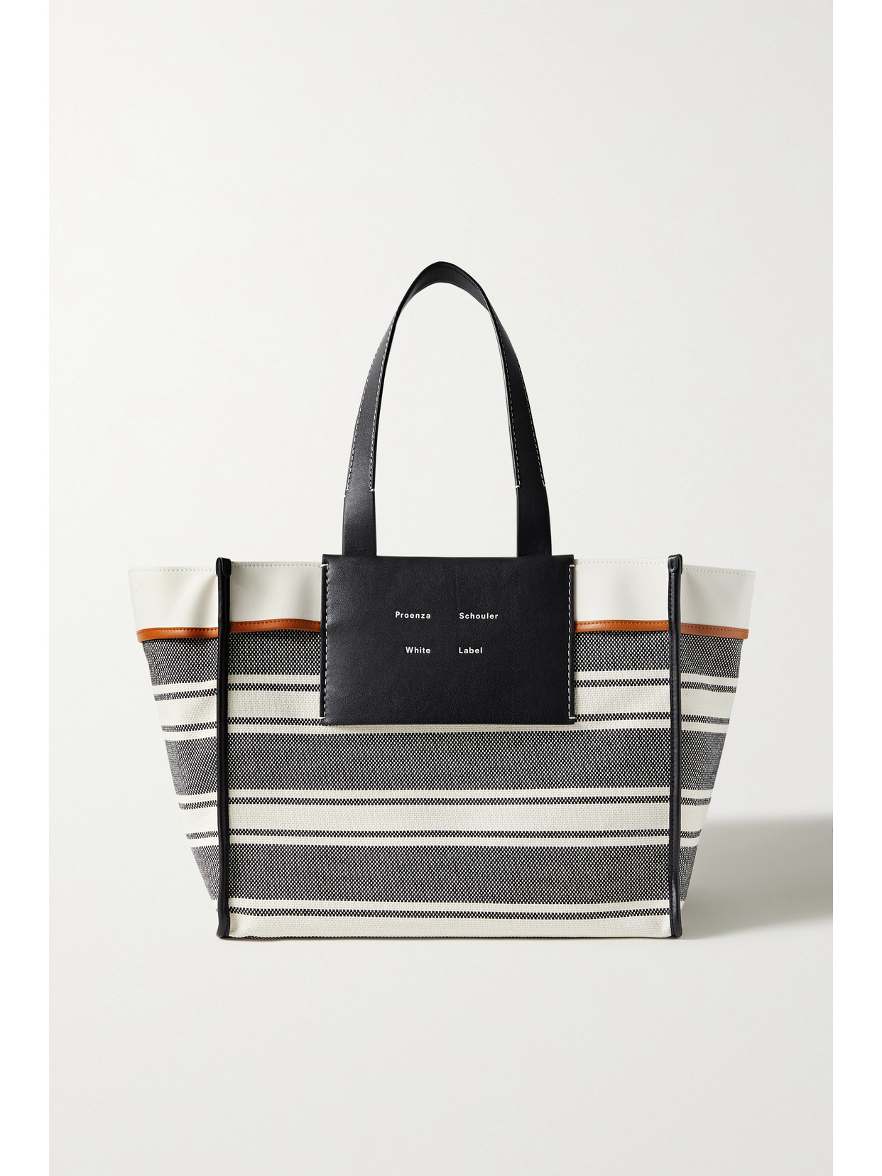 Proenza Schouler White Label - Xl Morris Leather-trimmed Striped Canvas Tote - Ecru