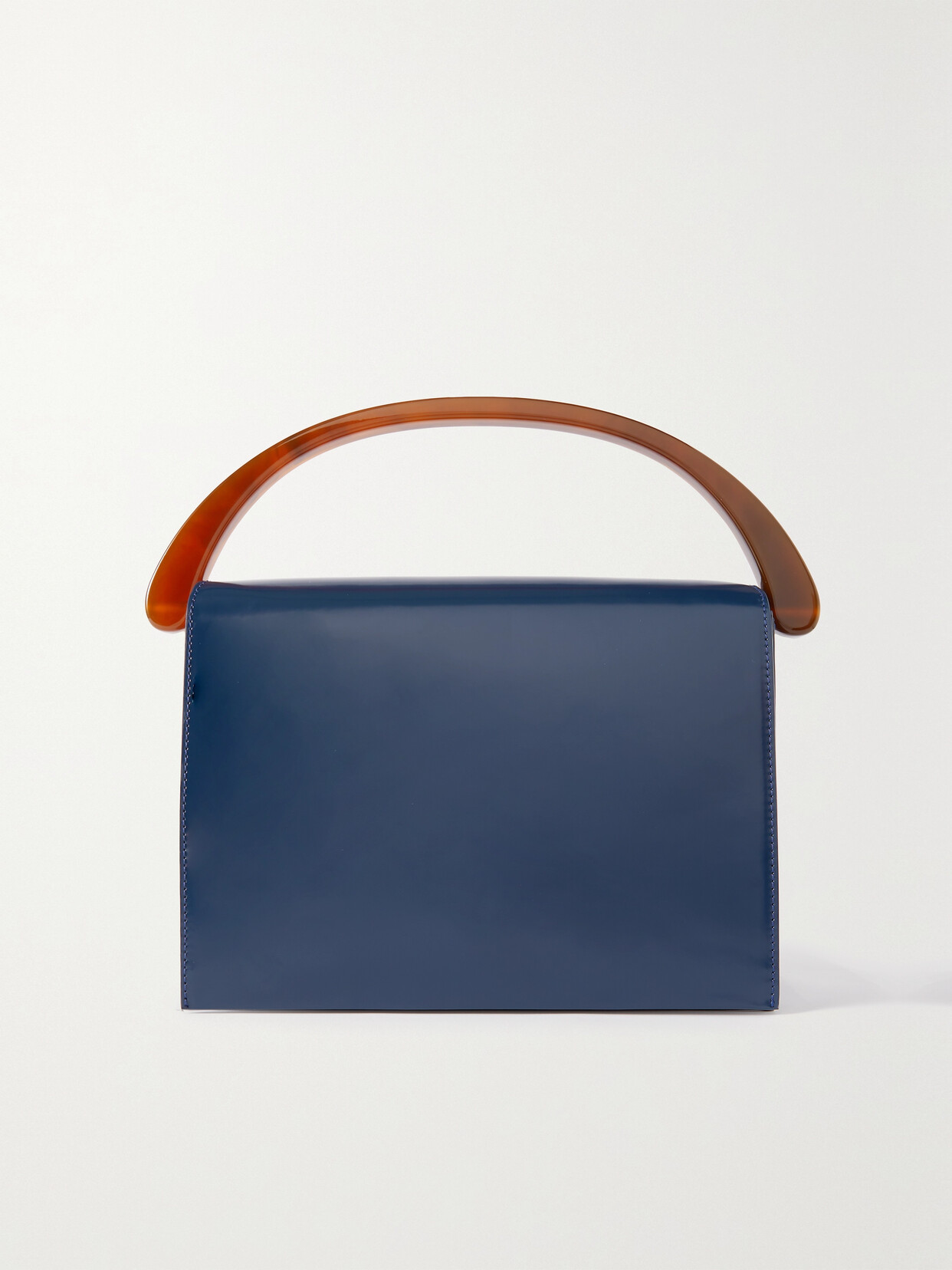 Dries Van Noten - Glossed-leather Shoulder Bag - Blue