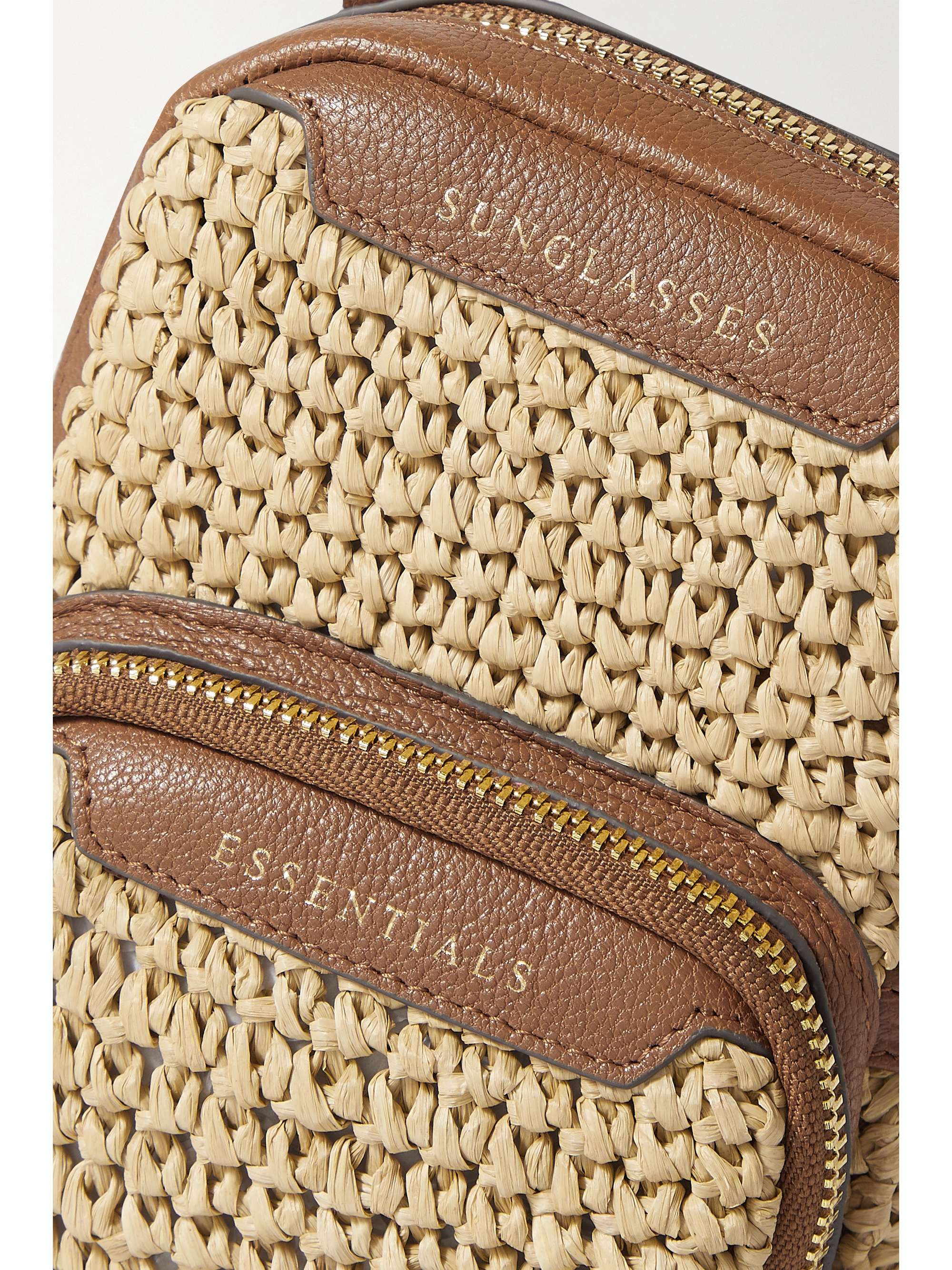 ANYA HINDMARCH Essentials leather-trimmed raffia shoulder bag