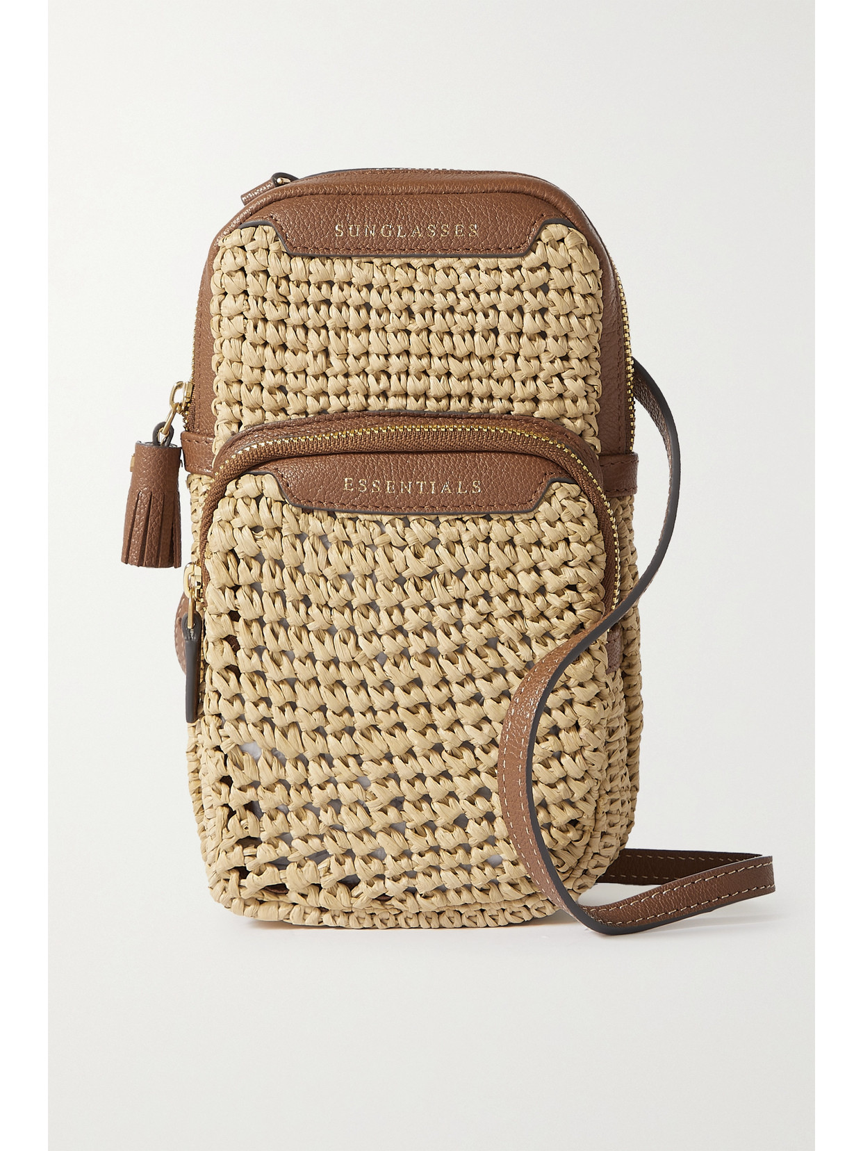 Anya Hindmarch - Essentials Leather-trimmed Raffia Shoulder Bag - Neutrals