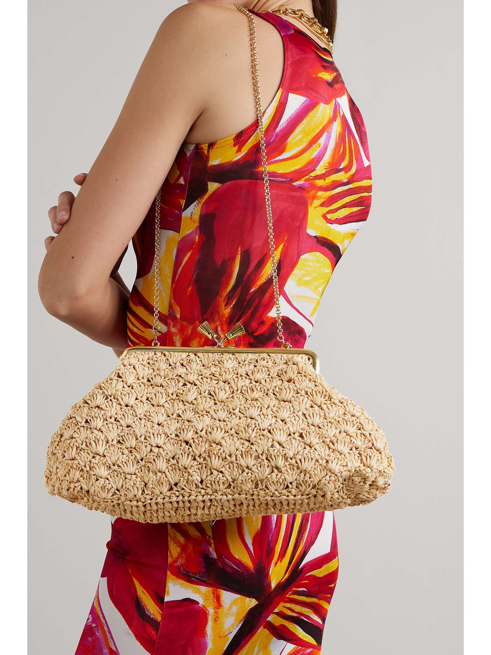 ANYA HINDMARCH Maud large woven raffia clutch