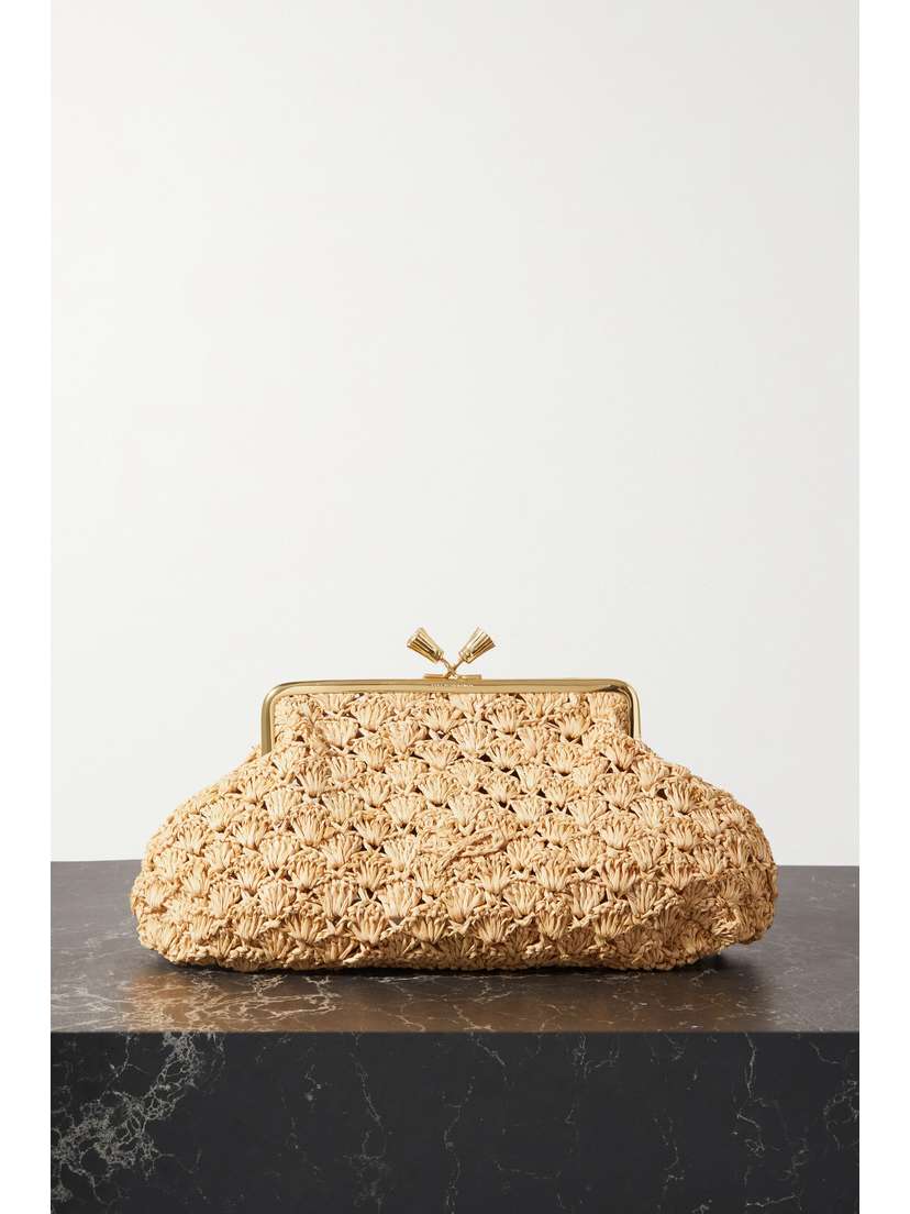 Anya Hindmarch Maud Large Woven Raffia Clutch