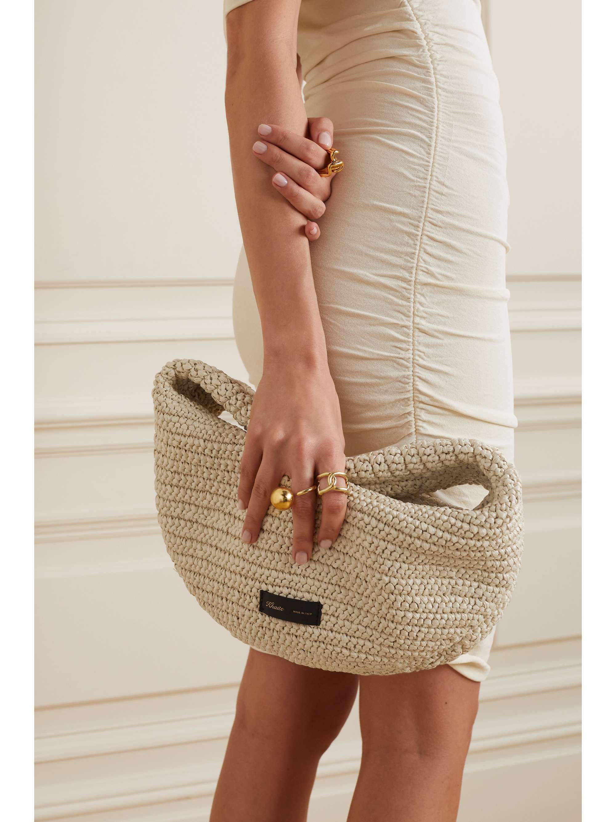 KHAITE Olivia medium raffia shoulder bag