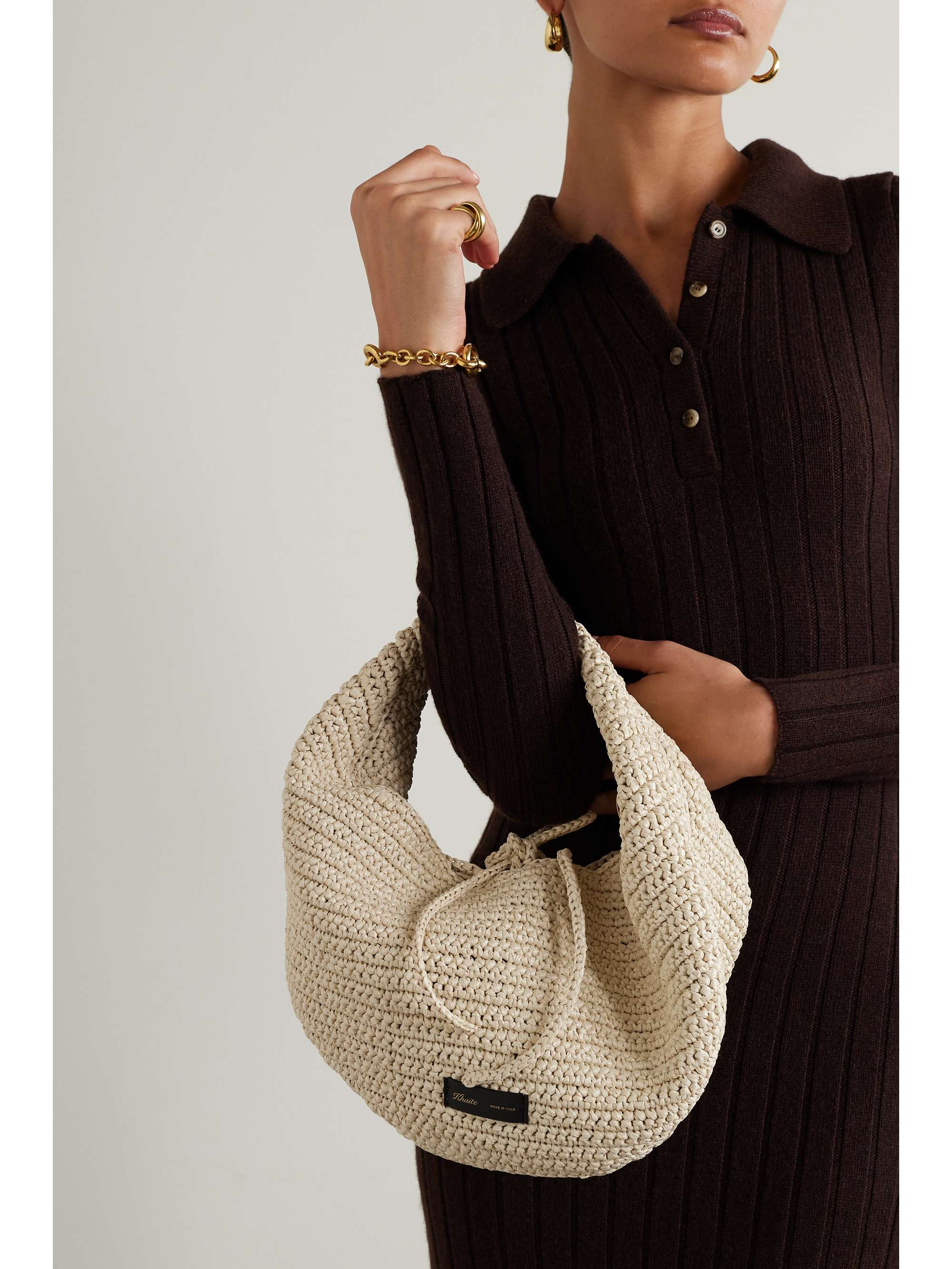 KHAITE Olivia medium raffia shoulder bag