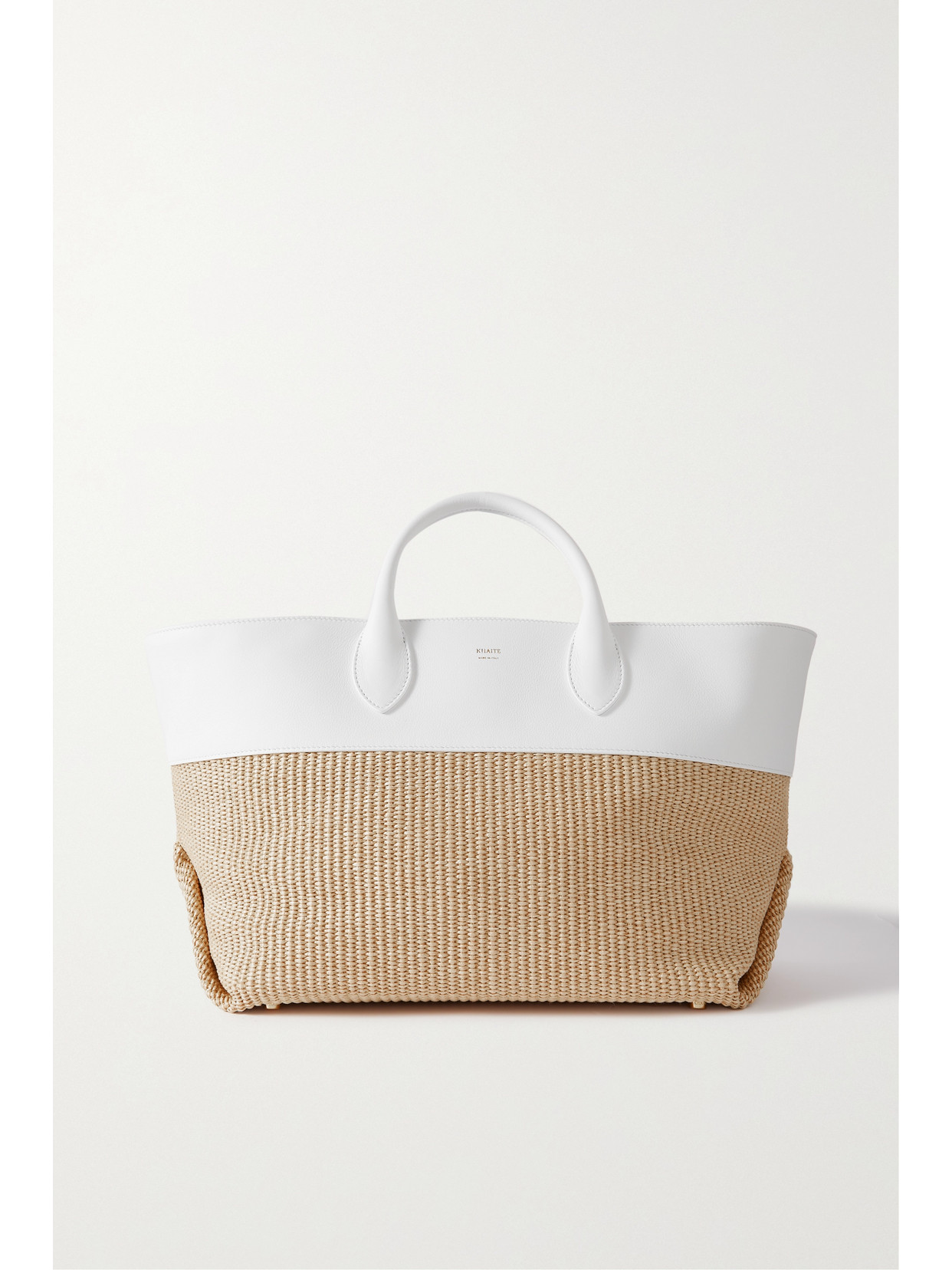 Khaite - Amelia Medium Raffia And Leather Tote - White