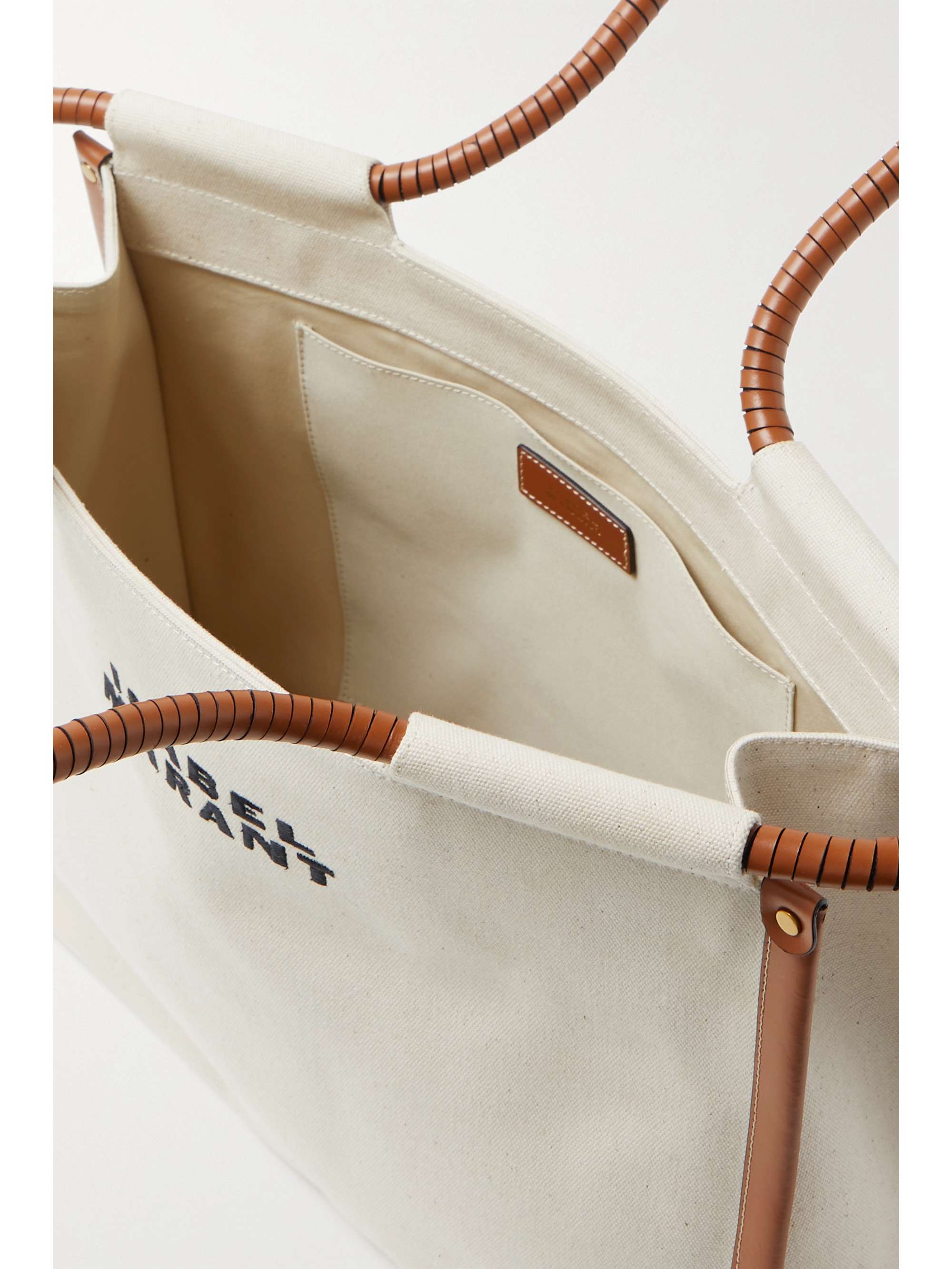 ISABEL MARANT Toledo leathertrimmed embroidered canvas tote NETAPORTER
