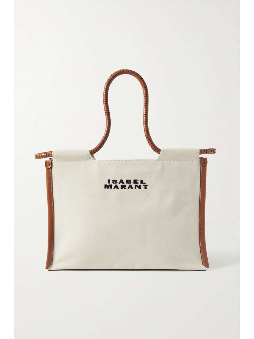 Isabel Marant Toledo Leather-trimmed Embroidered Canvas Tote