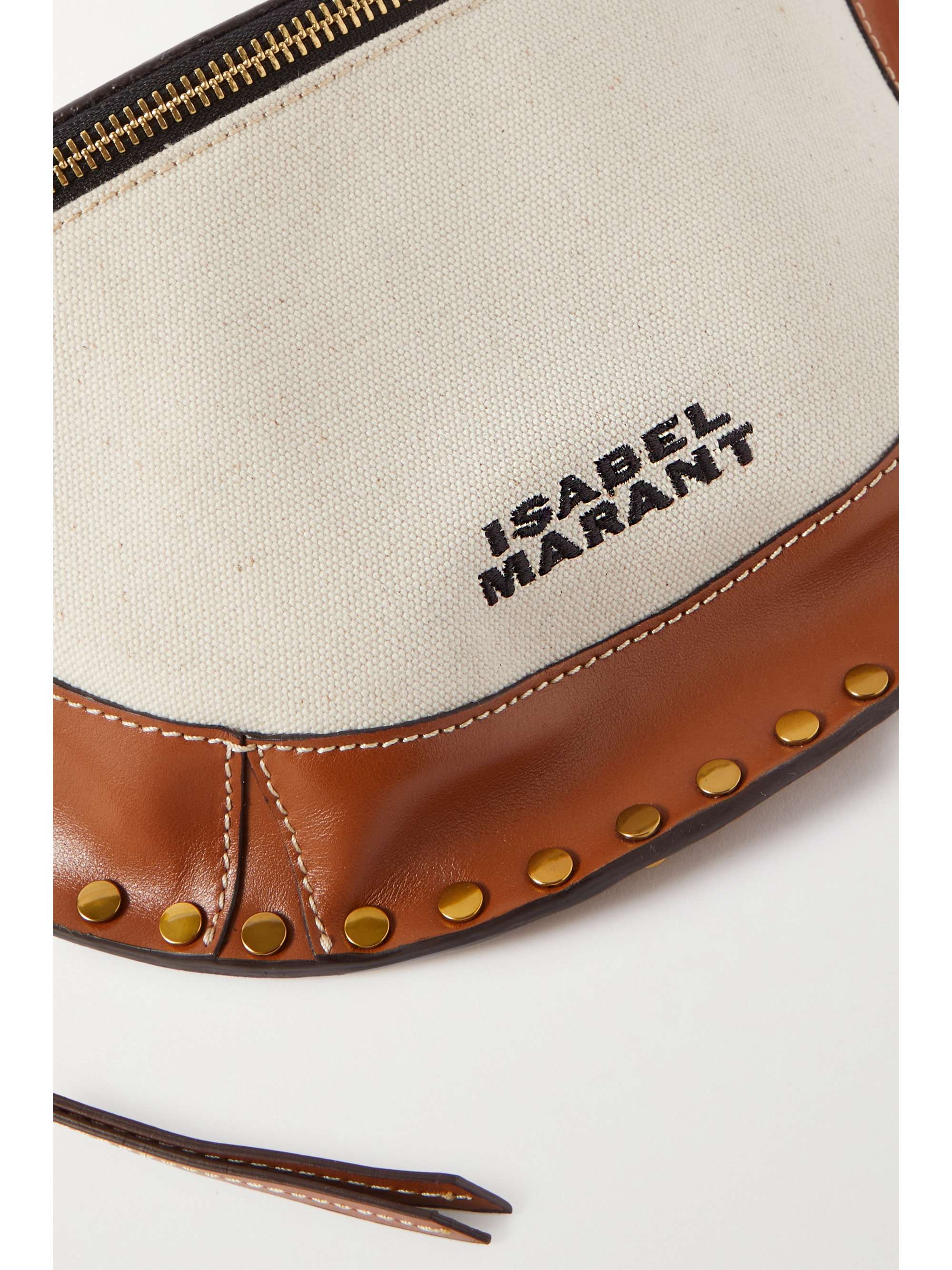 ISABEL MARANT Skano embellished canvastrimmed leather belt bag NETA