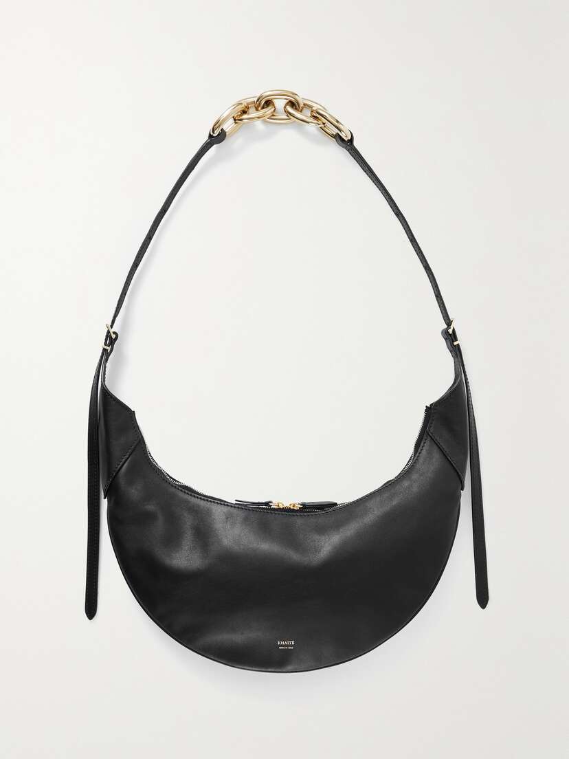Khaite Alessia Medium Chain-embellished Leather Shoulder Bag