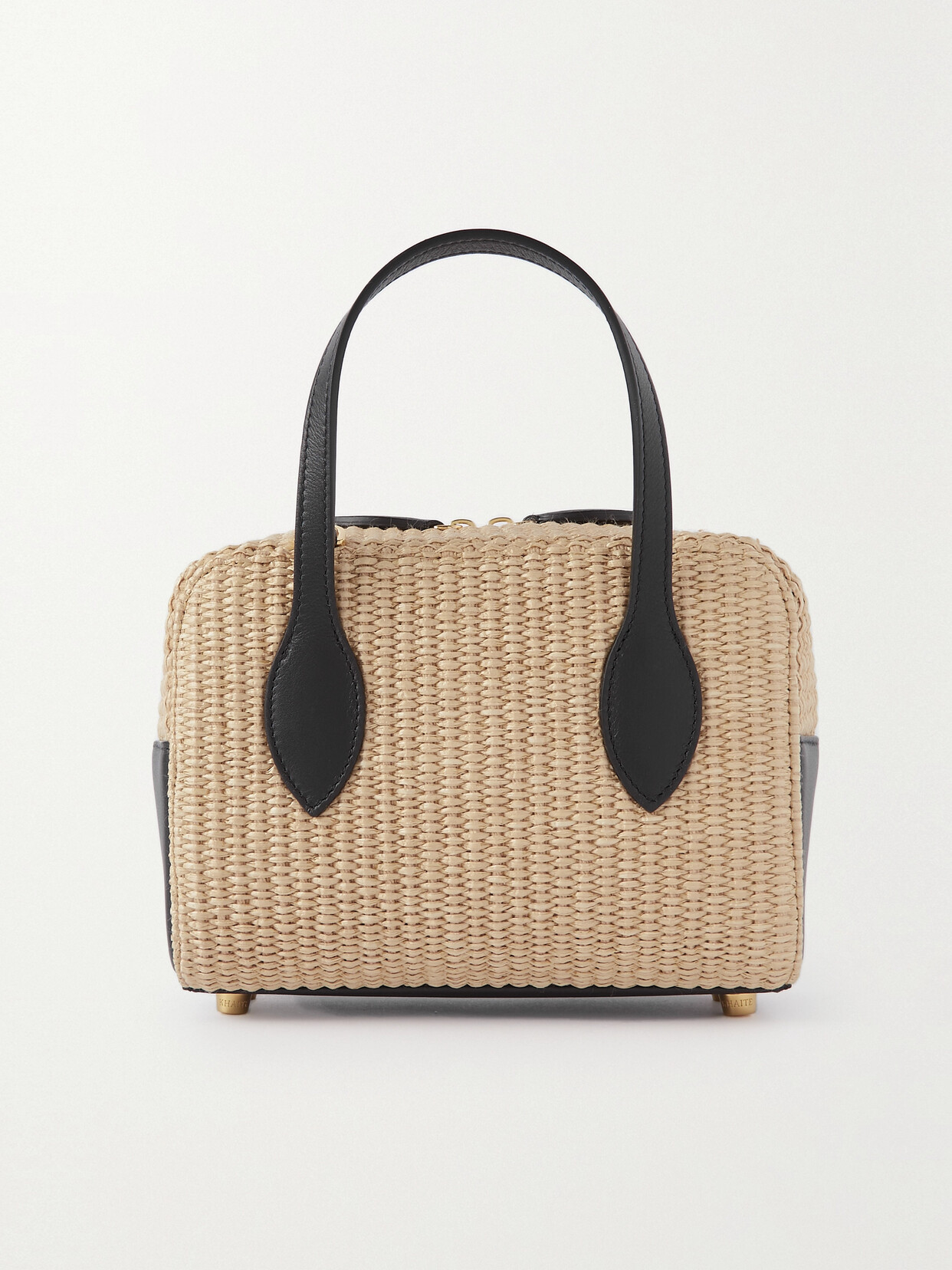 Khaite - Maeve Small Leather-trimmed Raffia Shoulder Bag - Neutrals