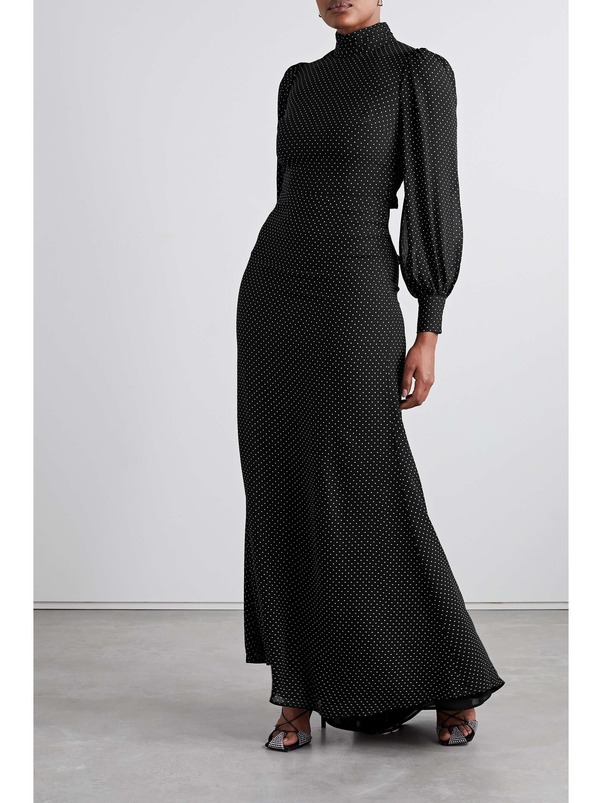 REFORMATION Midleton open-back polka-dot chiffon maxi dress | NET-A-PORTER