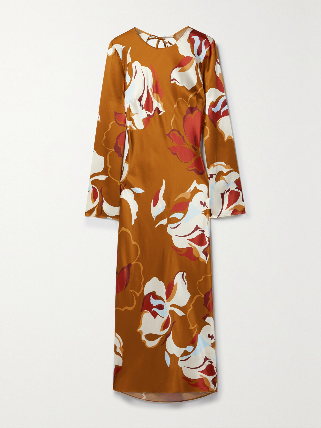 Reformation - Davina Printed Silk-charmeuse Midi Dress - Orange