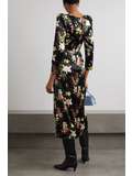 REFORMATION Cassis floral-print silk-satin midi wrap dress | NET-A-PORTER