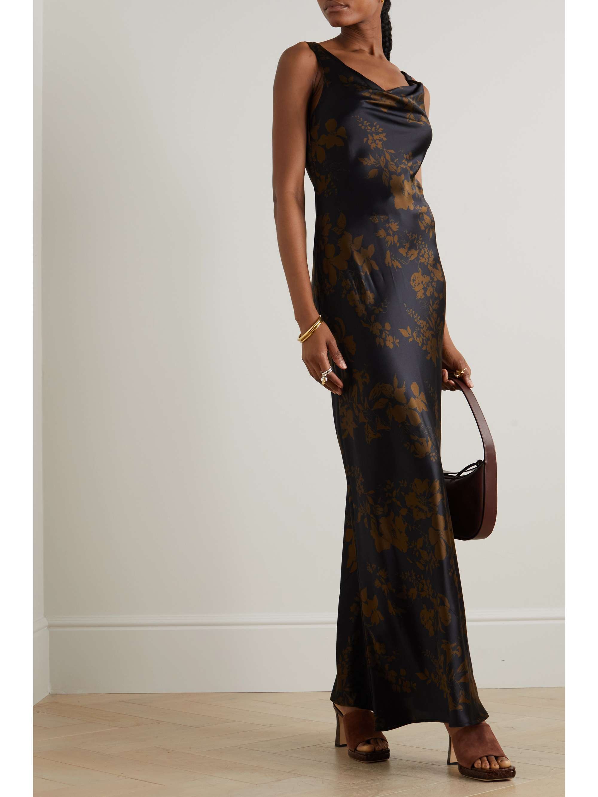 REFORMATION Annabelle draped floral-print silk maxi dress | NET-A-PORTER