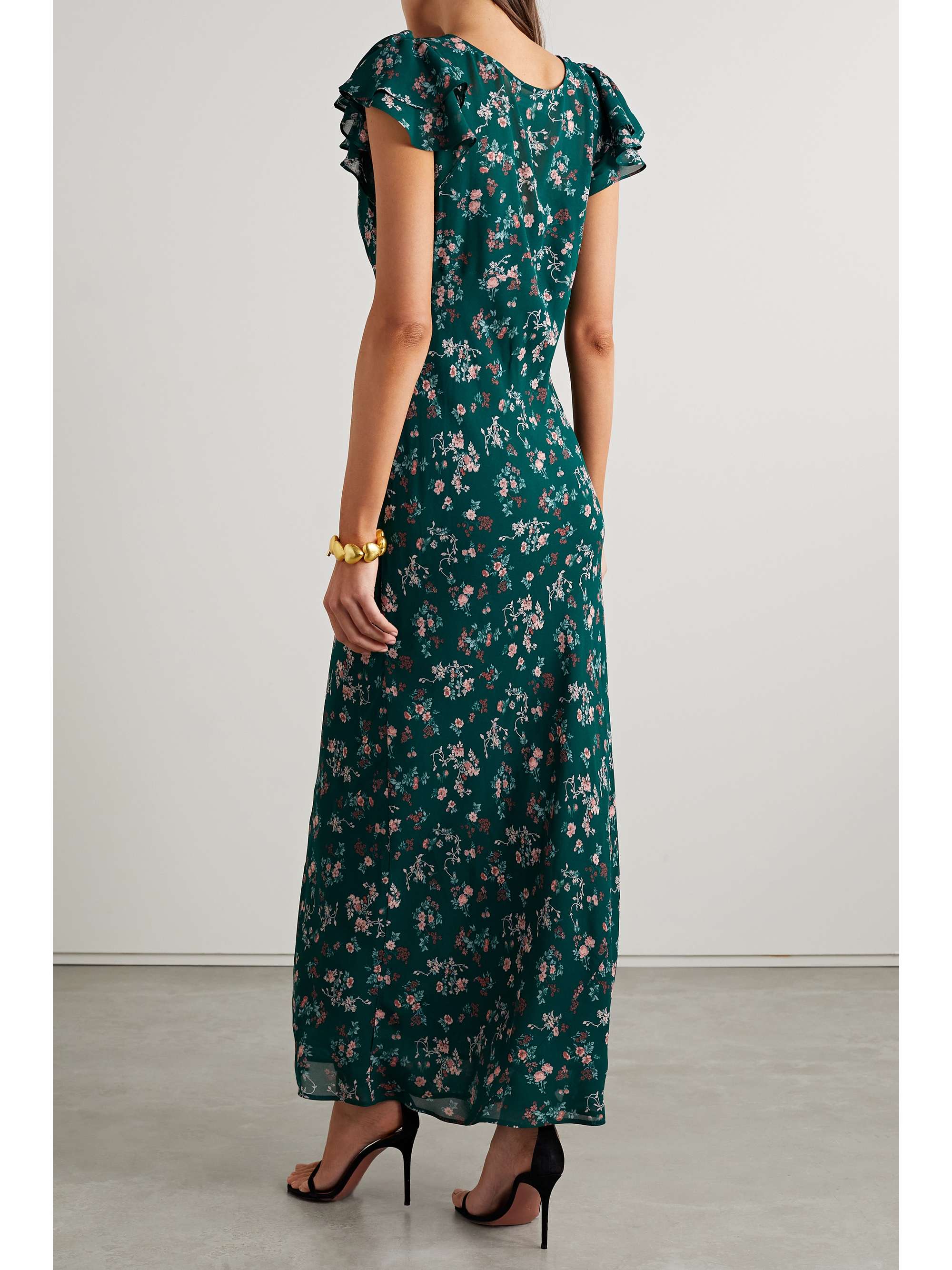 Green Lisola floral-print crepe maxi dress | REFORMATION | NET-A-PORTER