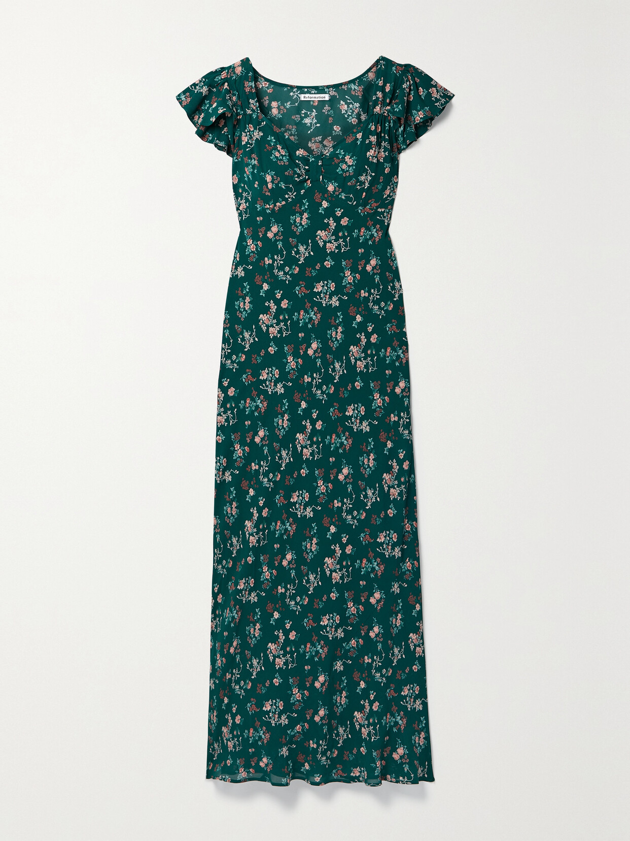 Reformation - Lisola Floral-print Crepe Maxi Dress - Green