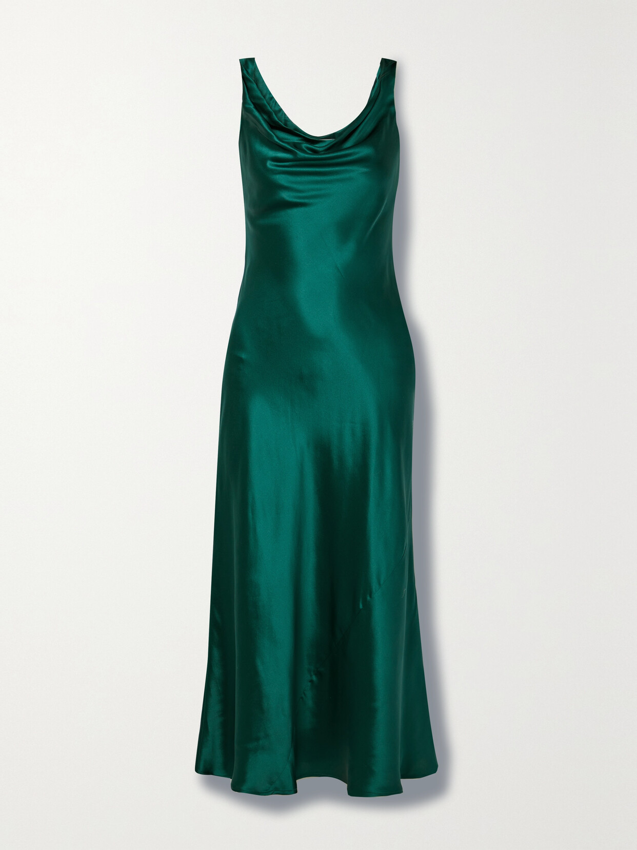 Reformation Brynn Draped Silk Midi Dress