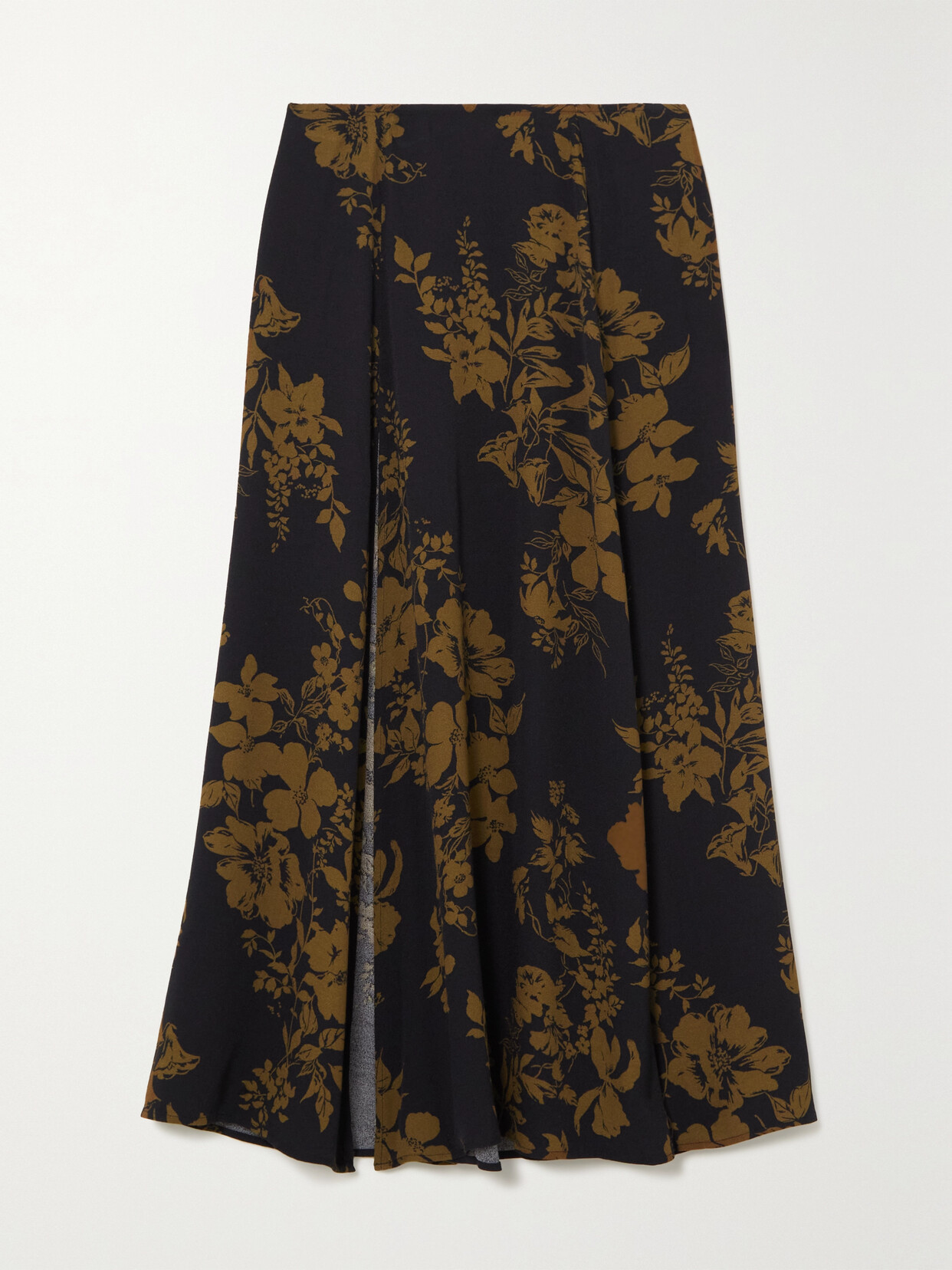 Reformation Zoe Side Slit Midi Skirt In Black