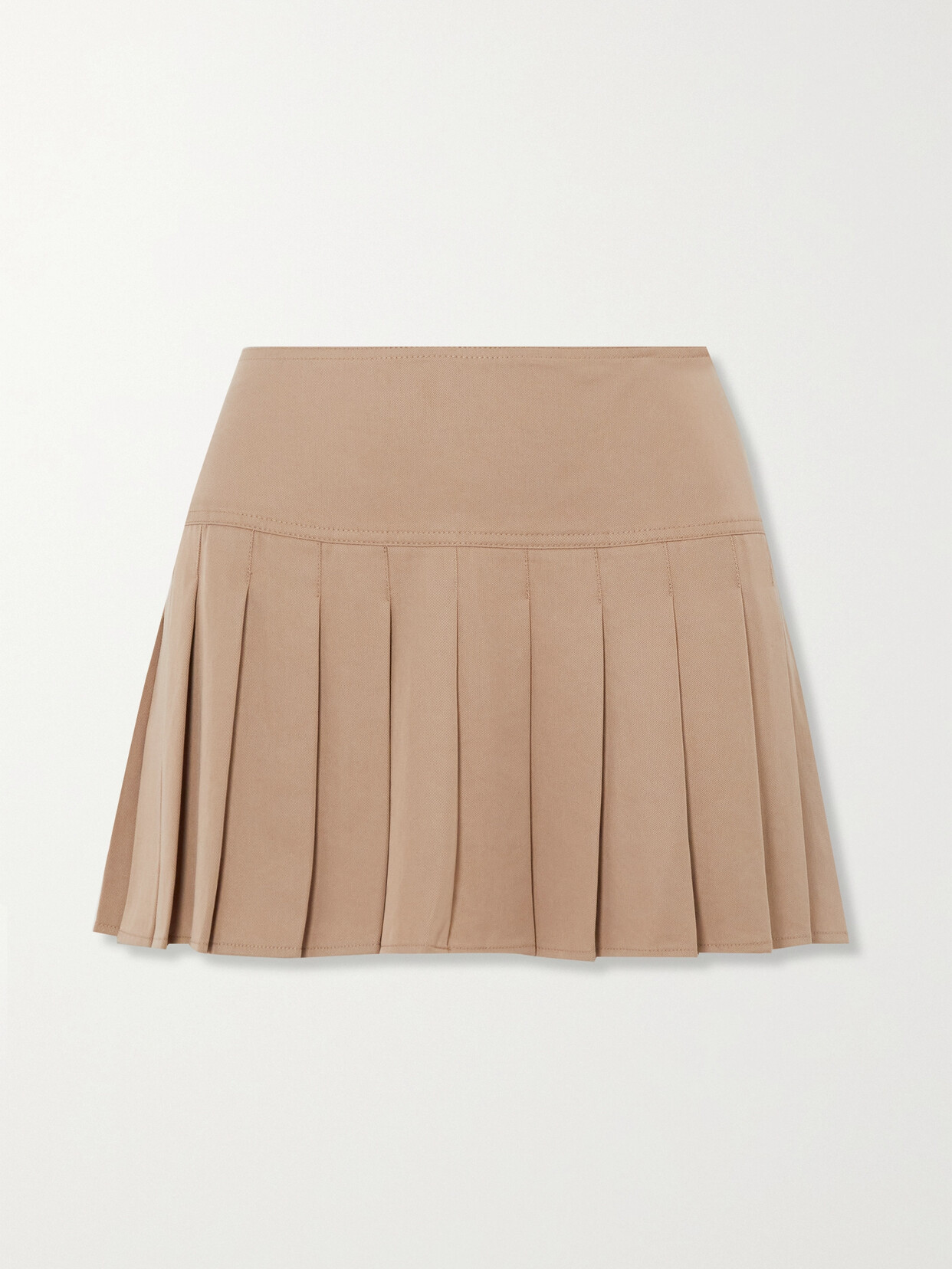 Reformation - Tessa Pleated Tencel Lyocell-twill Mini Skirt - Brown