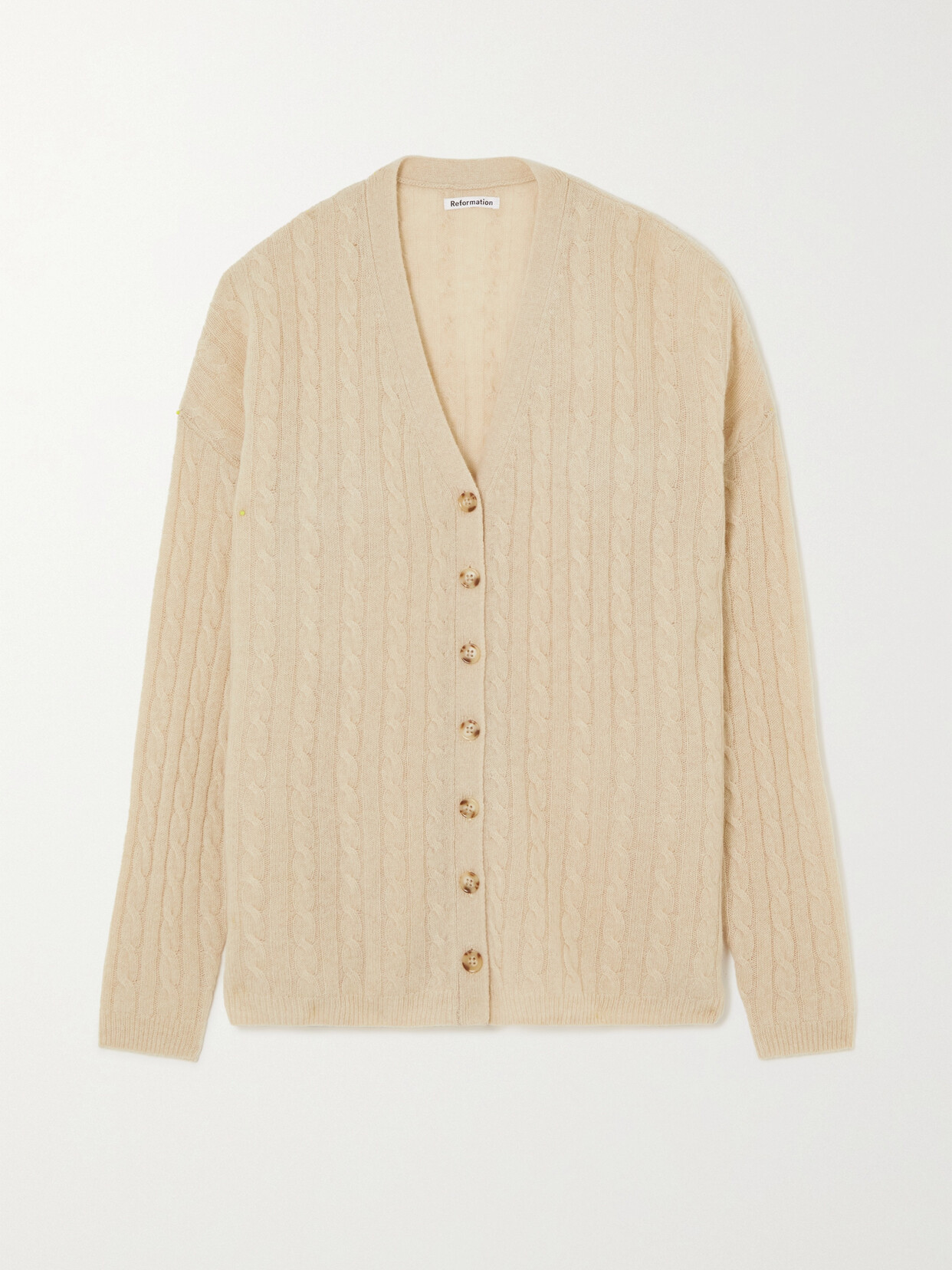 REFORMATION GIUSTA CABLE-KNIT RECYCLED-CASHMERE CARDIGAN