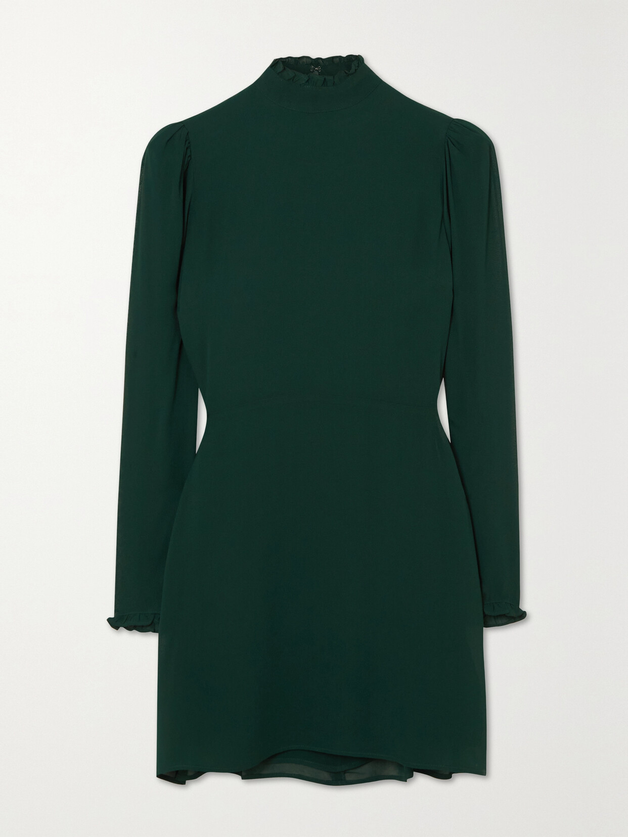 Reformation - Lewis Ruffled Georgette Mini Dress - Green