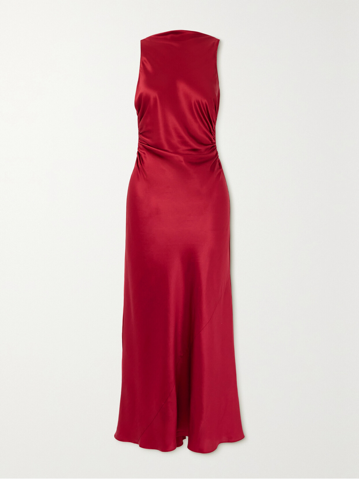 Reformation - Casette Cutout Silk-charmeuse Midi Dress - Red