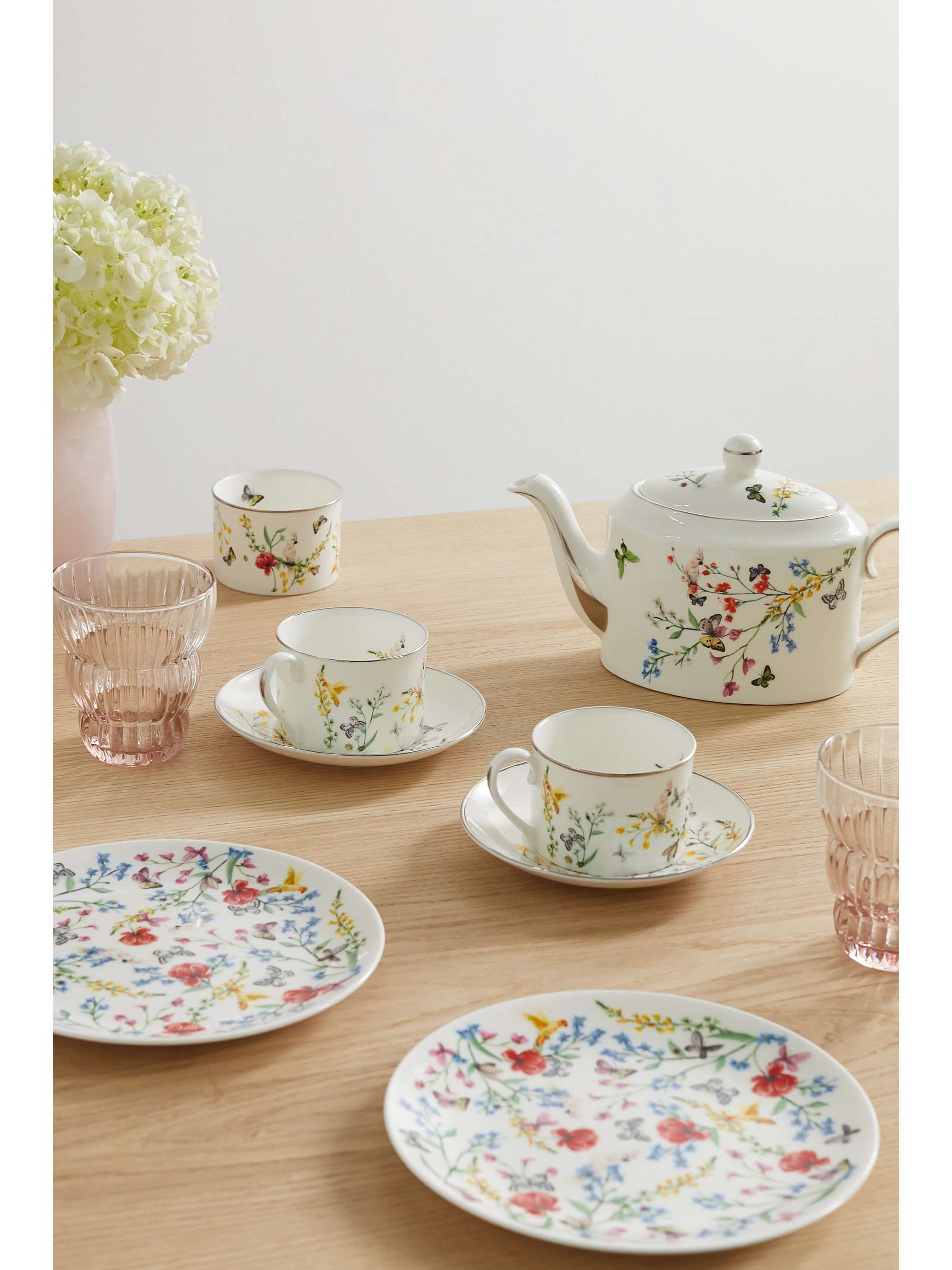 NIMEROLOGY Isabelle's Garden Party ninepiece bone china tea set NET