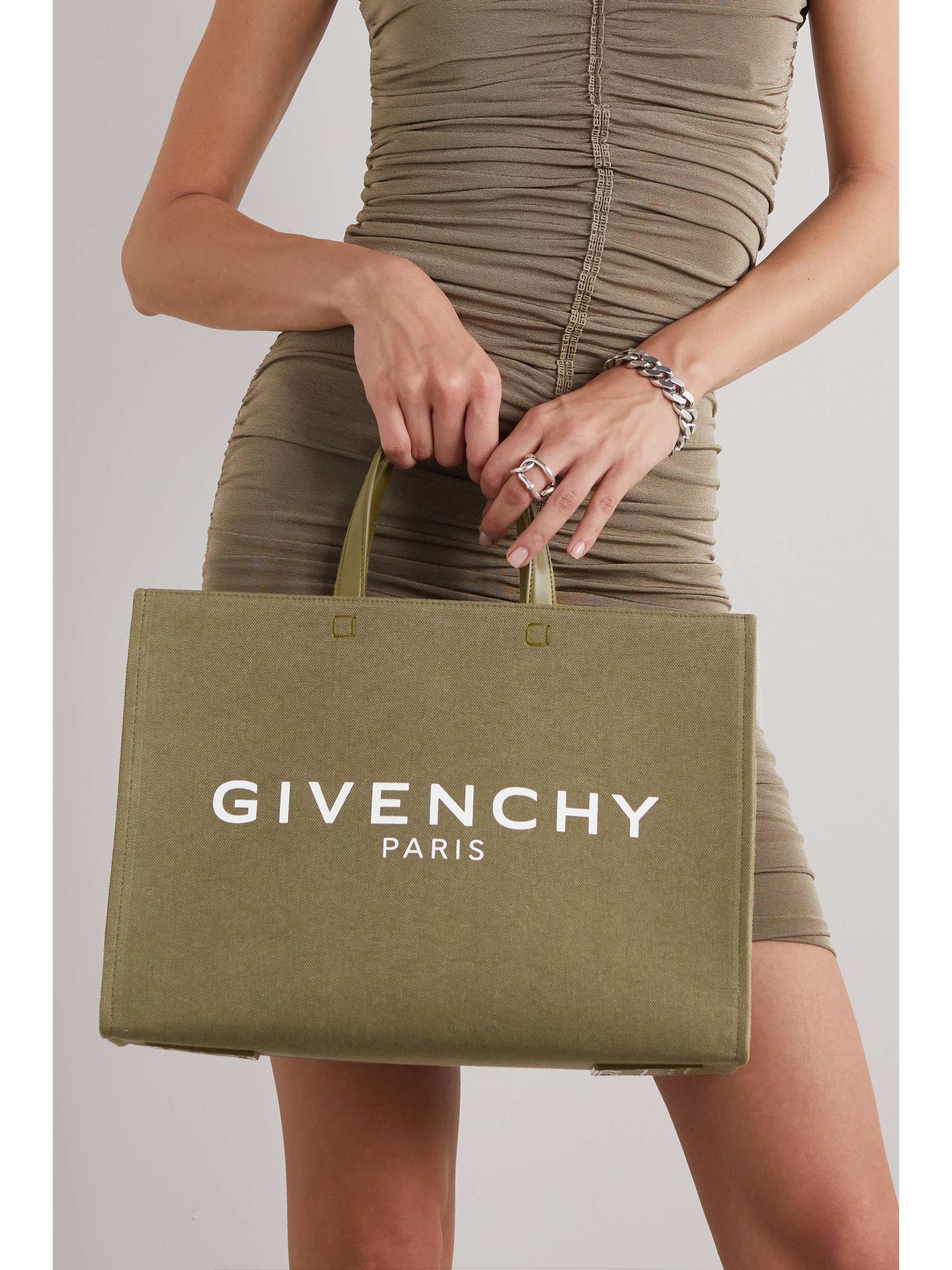 GIVENCHY G-Tote medium leather-trimmed printed canvas tote