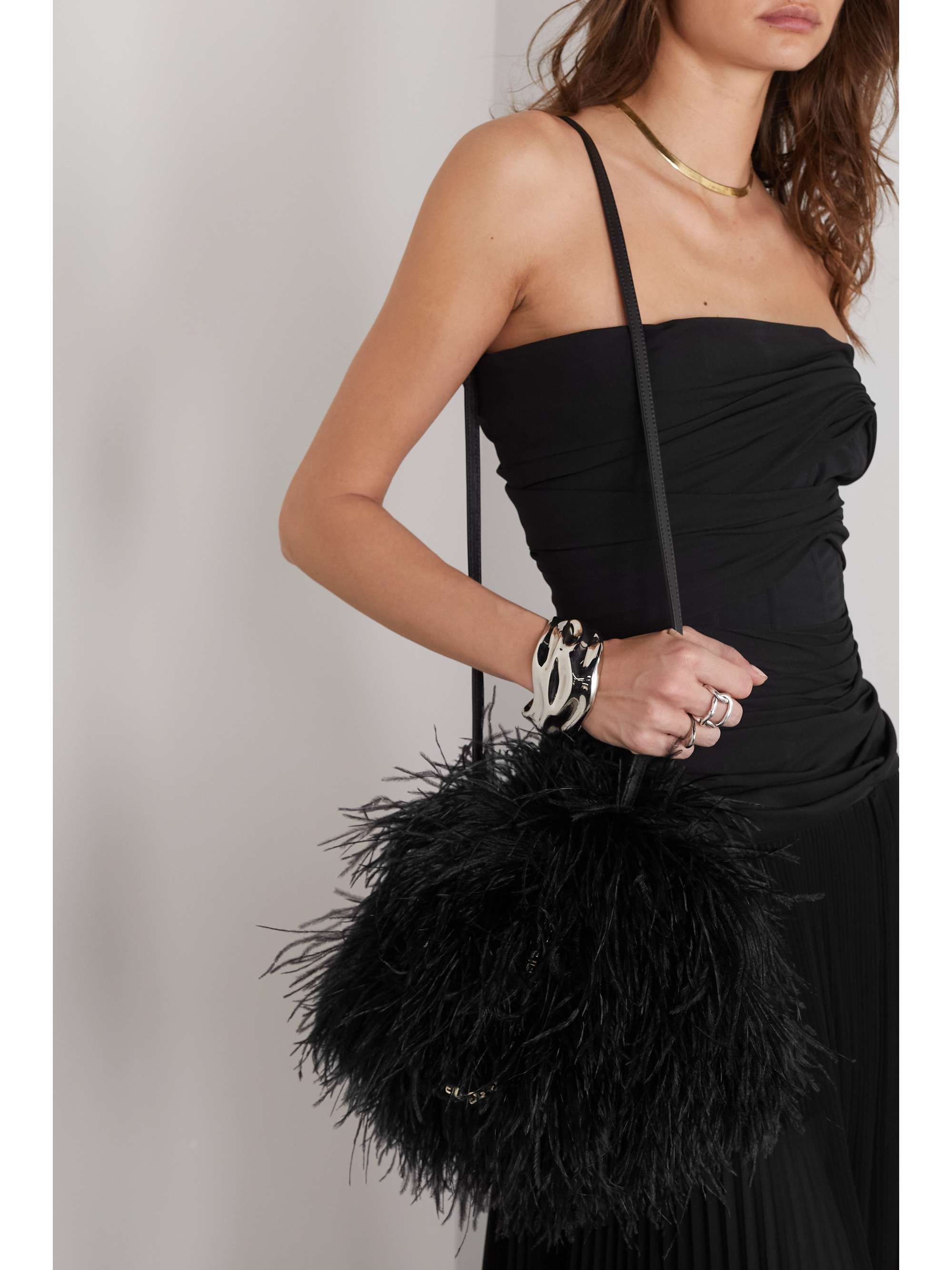 GIVENCHY Sac à main en soie à plumes Kenny Mini