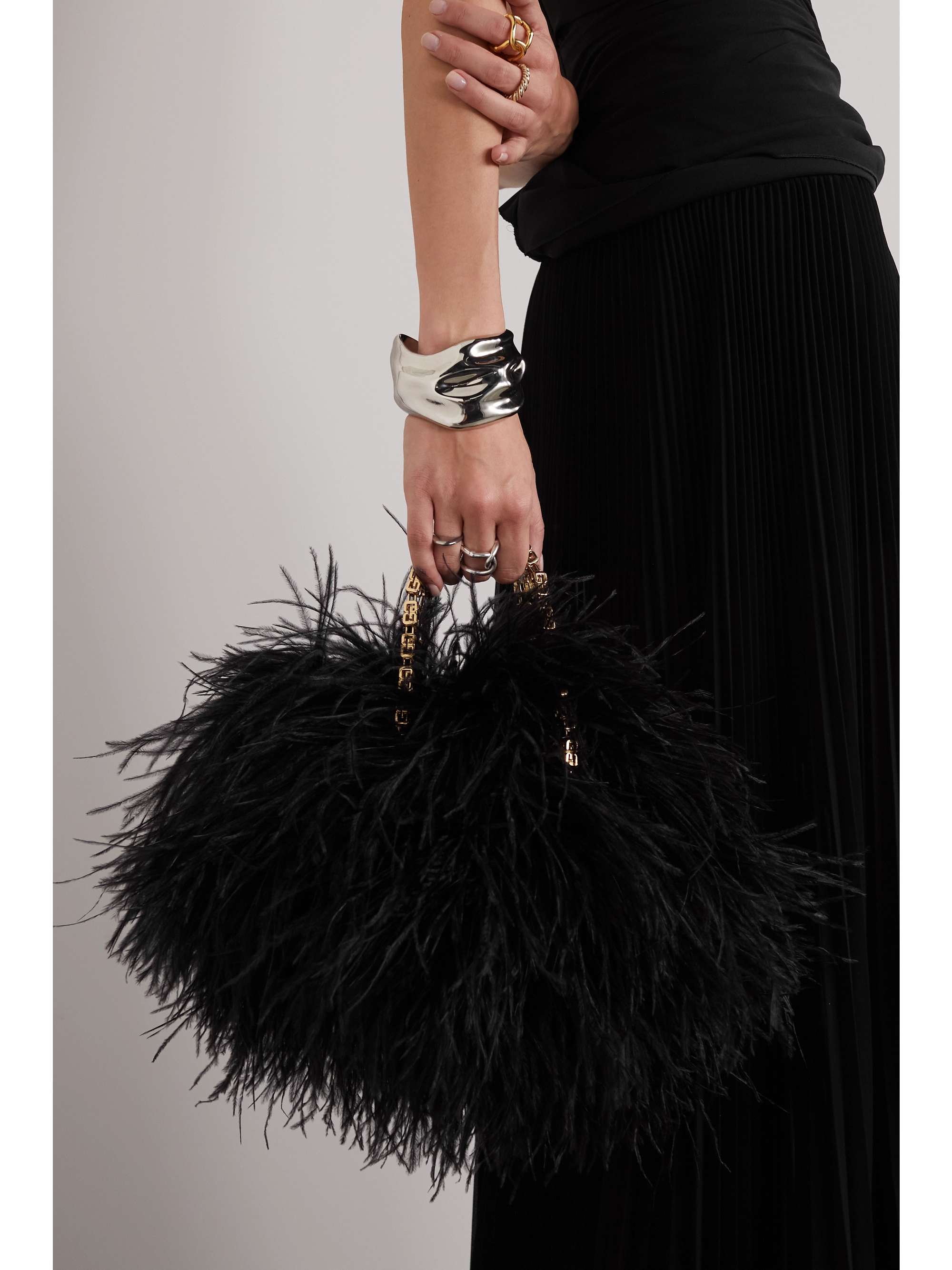 GIVENCHY Sac à main en soie à plumes Kenny Mini