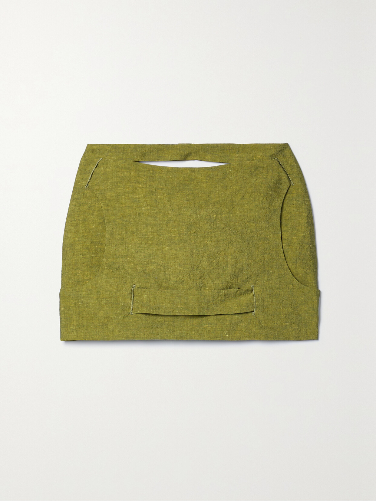 GAUGE81 - Valka Cutout Linen And Cotton-blend Canvas Mini Skirt - Green