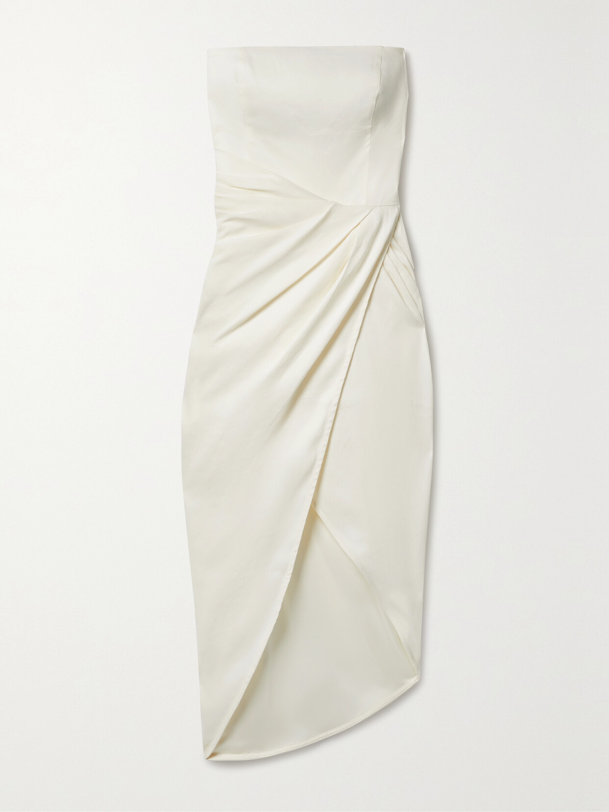 GAUGE81 LICA STRAPLESS WRAP-EFFECT LINEN-BLEND MIDI DRESS