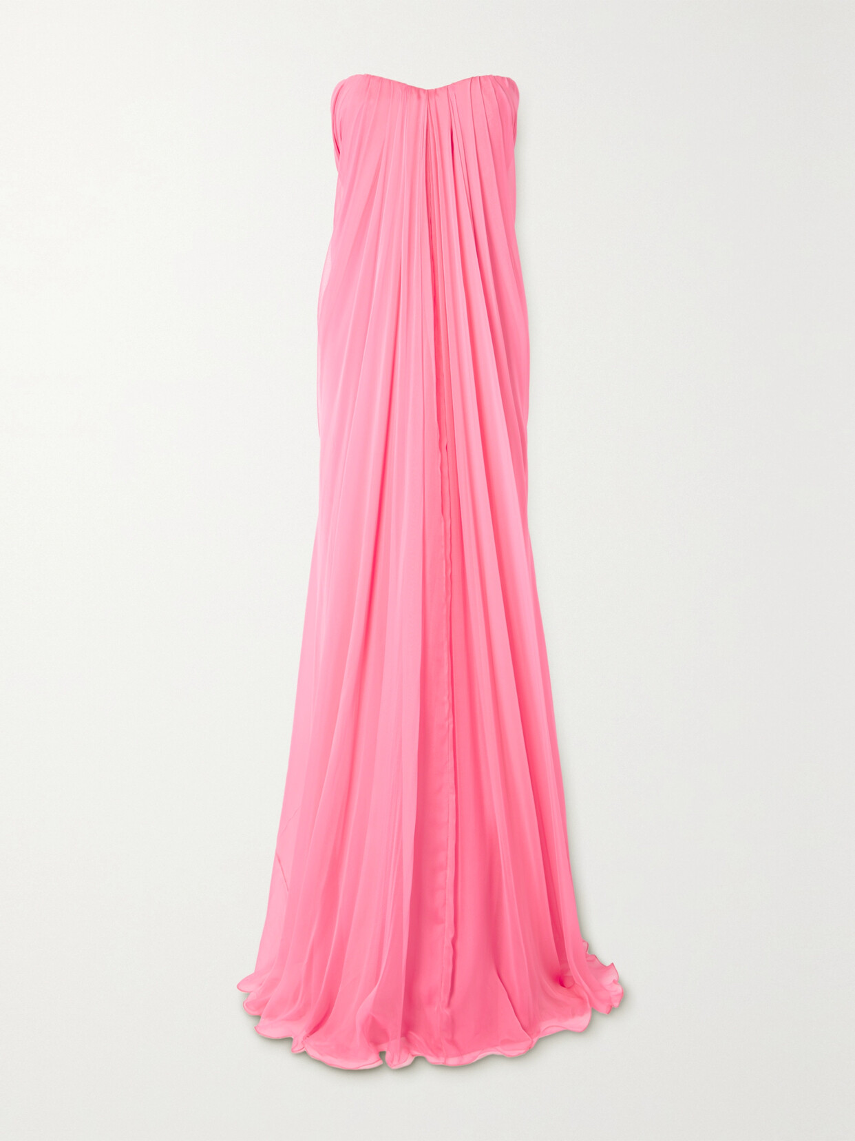 ALEXANDER MCQUEEN DRAPED SILK-CHIFFON GOWN