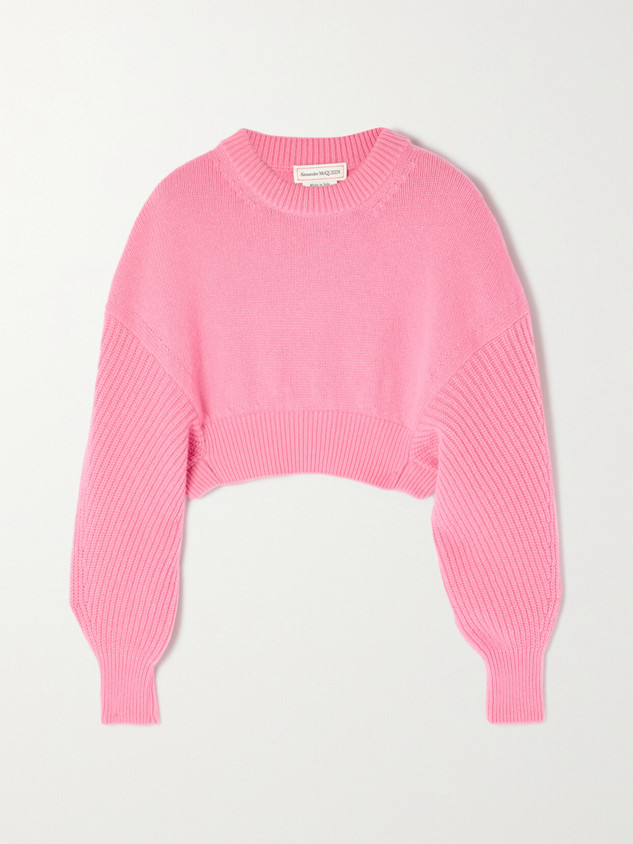 Alexander McQueen - Cropped Wool Sweater - Pink