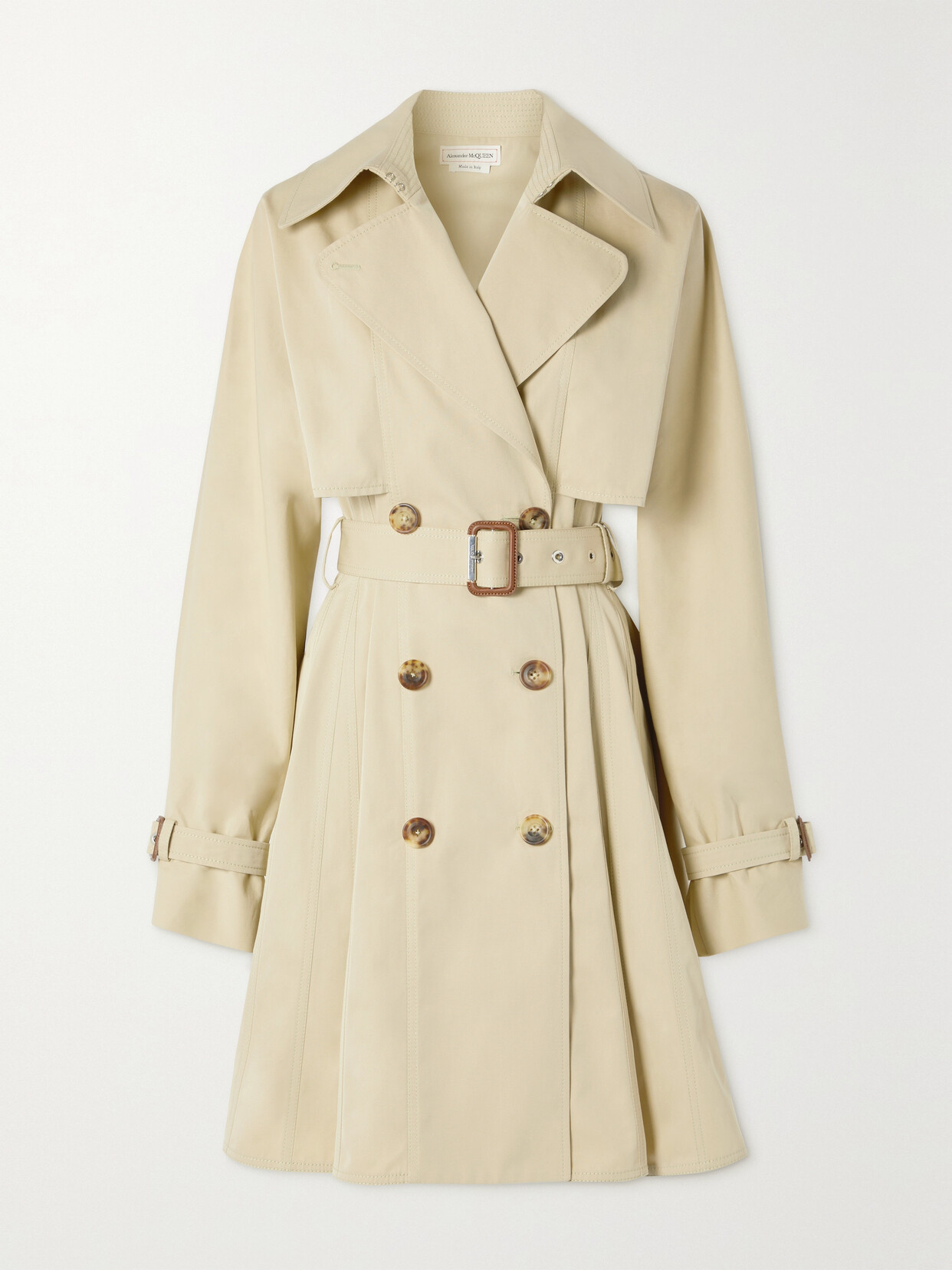 Alexander McQueen - Belted Cotton-gabardine Trench Coat - Neutrals