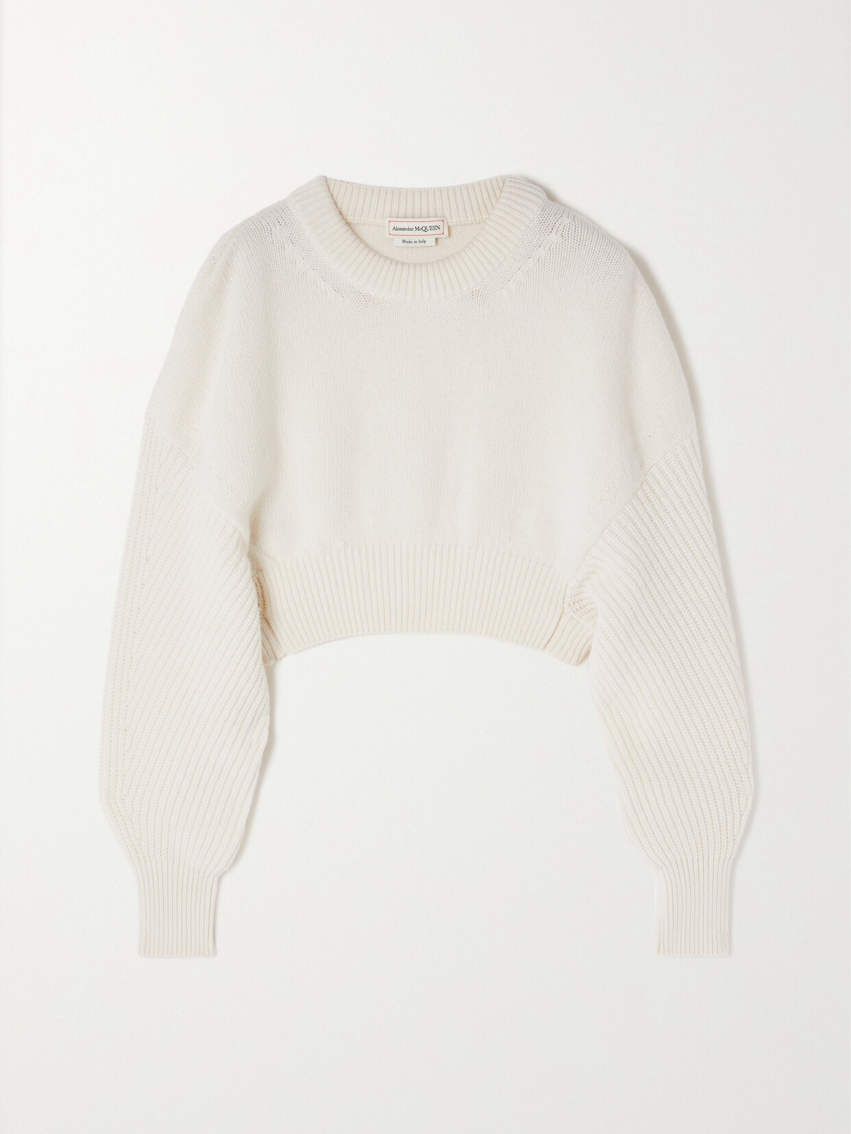 Alexander McQueen - Cropped Wool Sweater - White