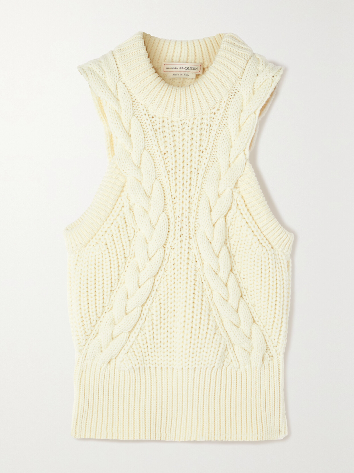 Alexander McQueen - Cable-knit Wool Tank - White