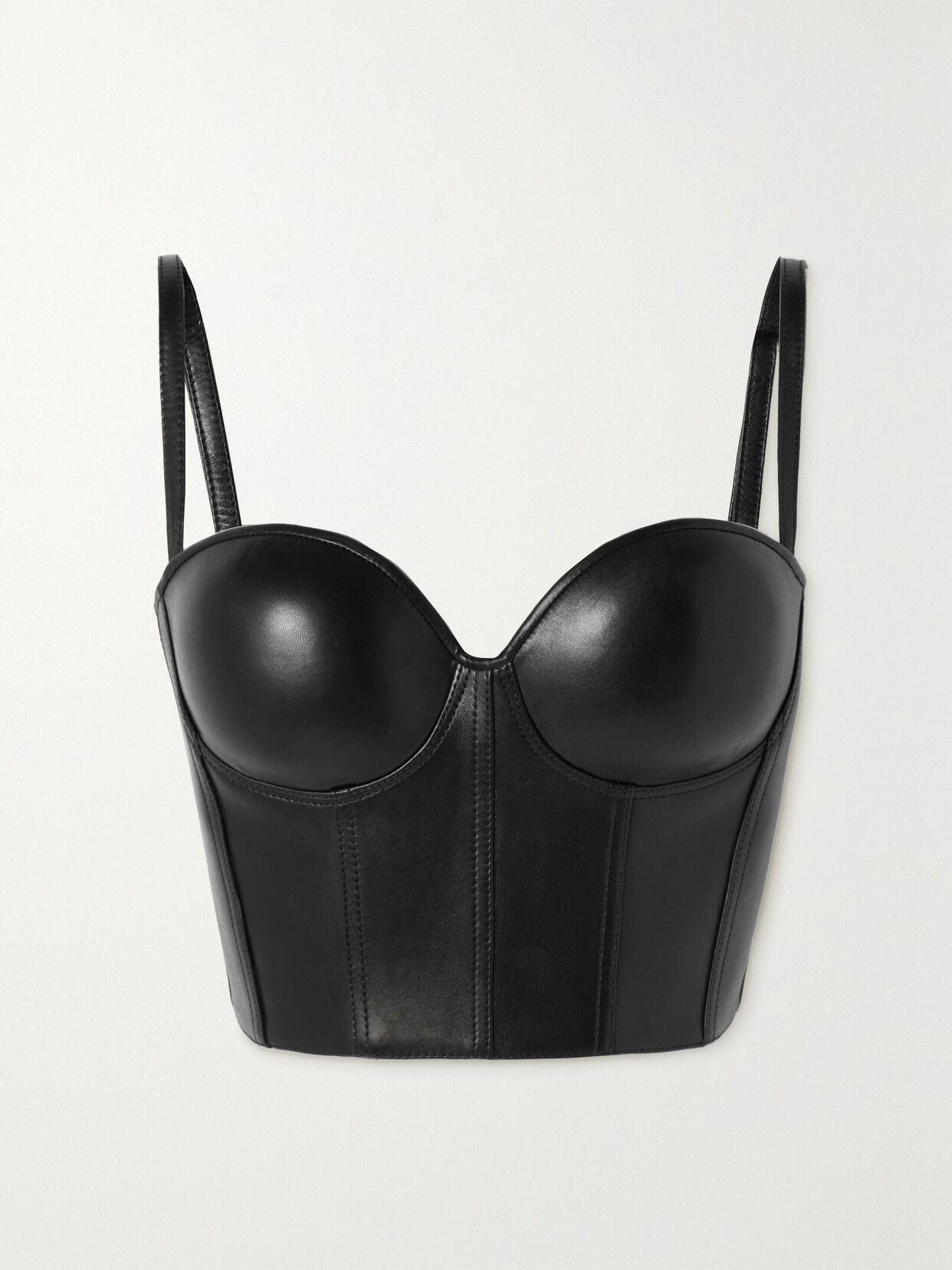 Alexander McQueen - Leather Bustier Top - Black